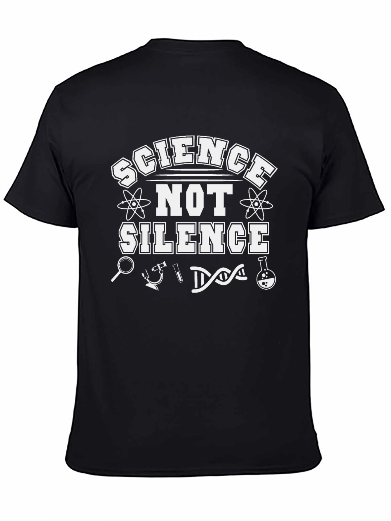 Black Science Not Silence Black Graphic T-Shirt view 4