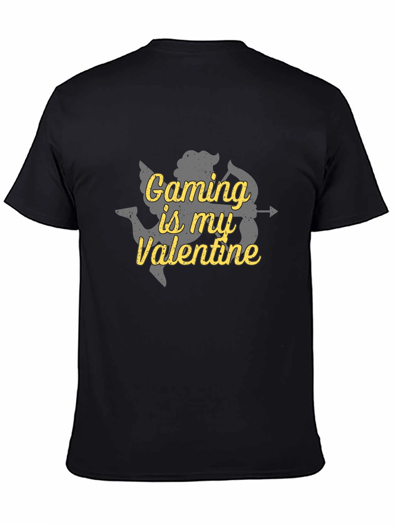 Black Gaming is My Valentine Cupid Graphic T-Shirt view 4