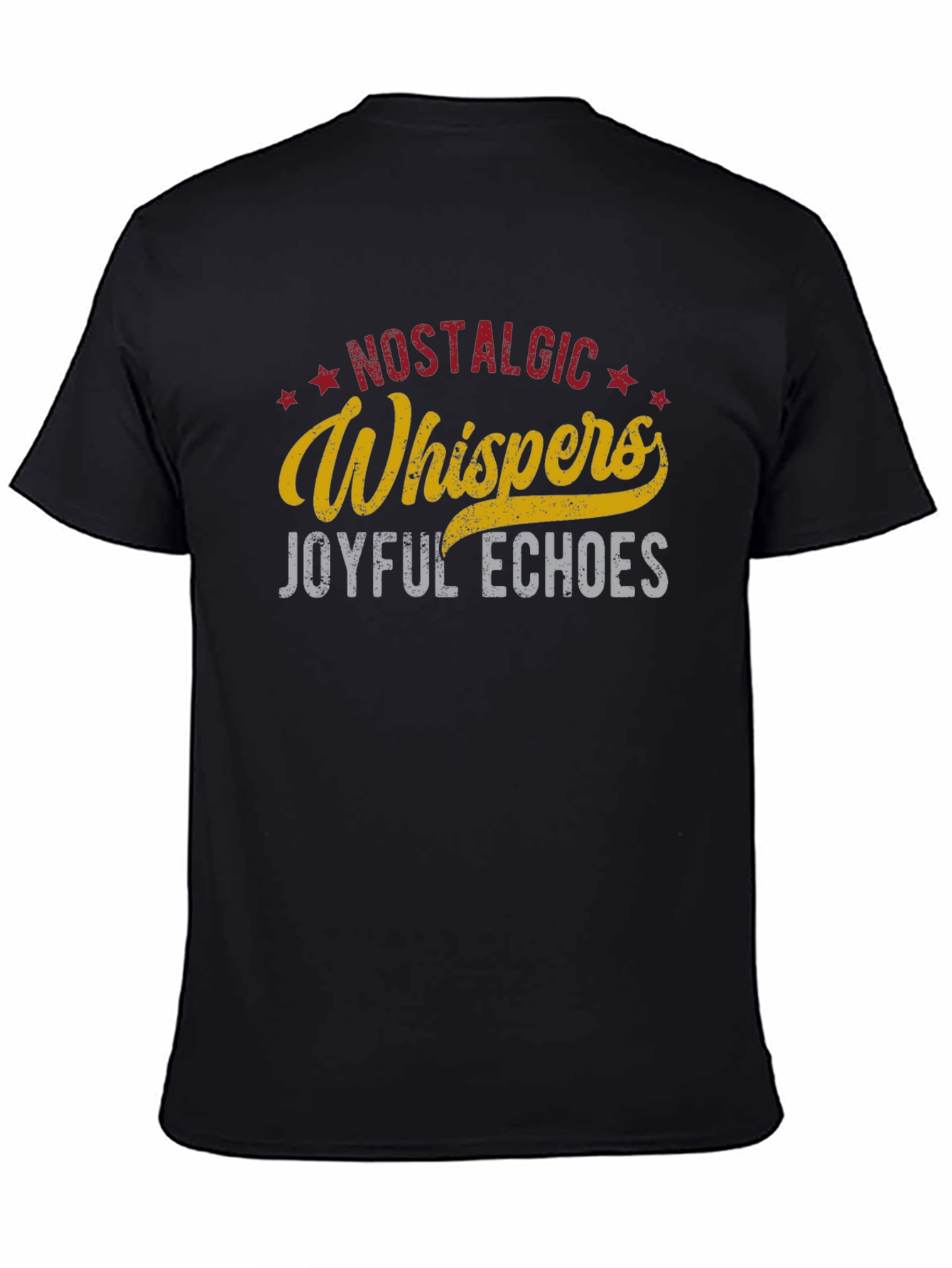 Black Nostalgic Whispers Graphic T-Shirt view 4