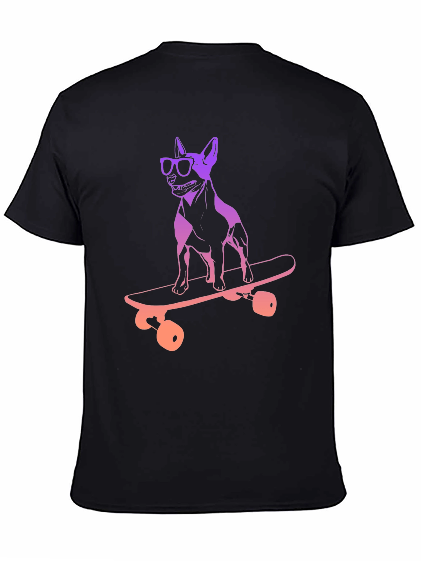 Black Skateboarding Dog Graphic Tee - Cool & Unique Design view 4