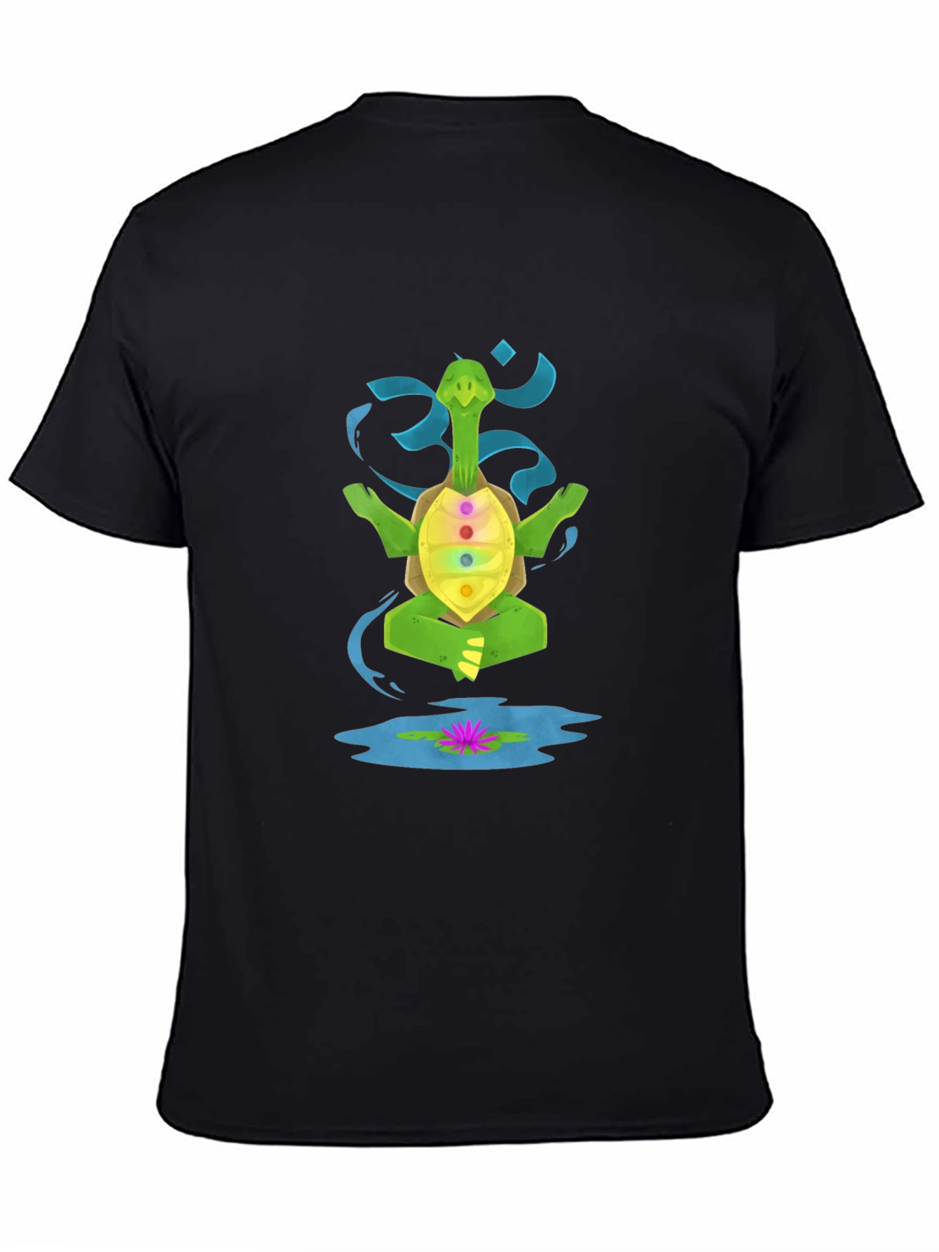Black Meditating Turtle T-Shirt view 4