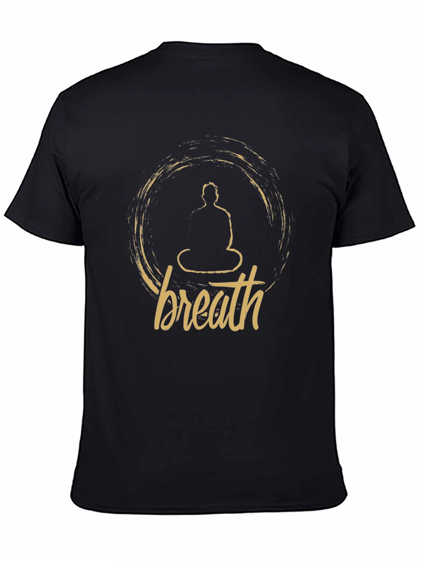 Black Breath Buddha Meditation Black T-Shirt view 4