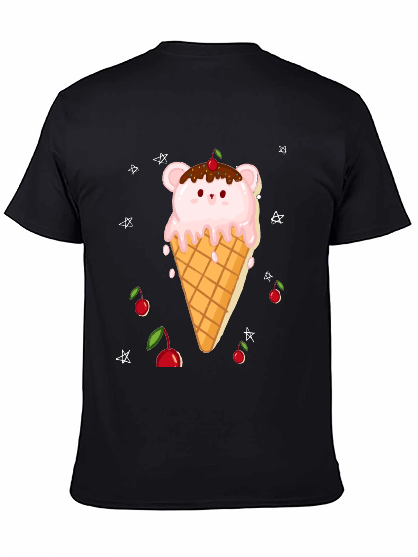 Black Bear Ice Cream Graphic Tee - Fun Trendy Casual view 4
