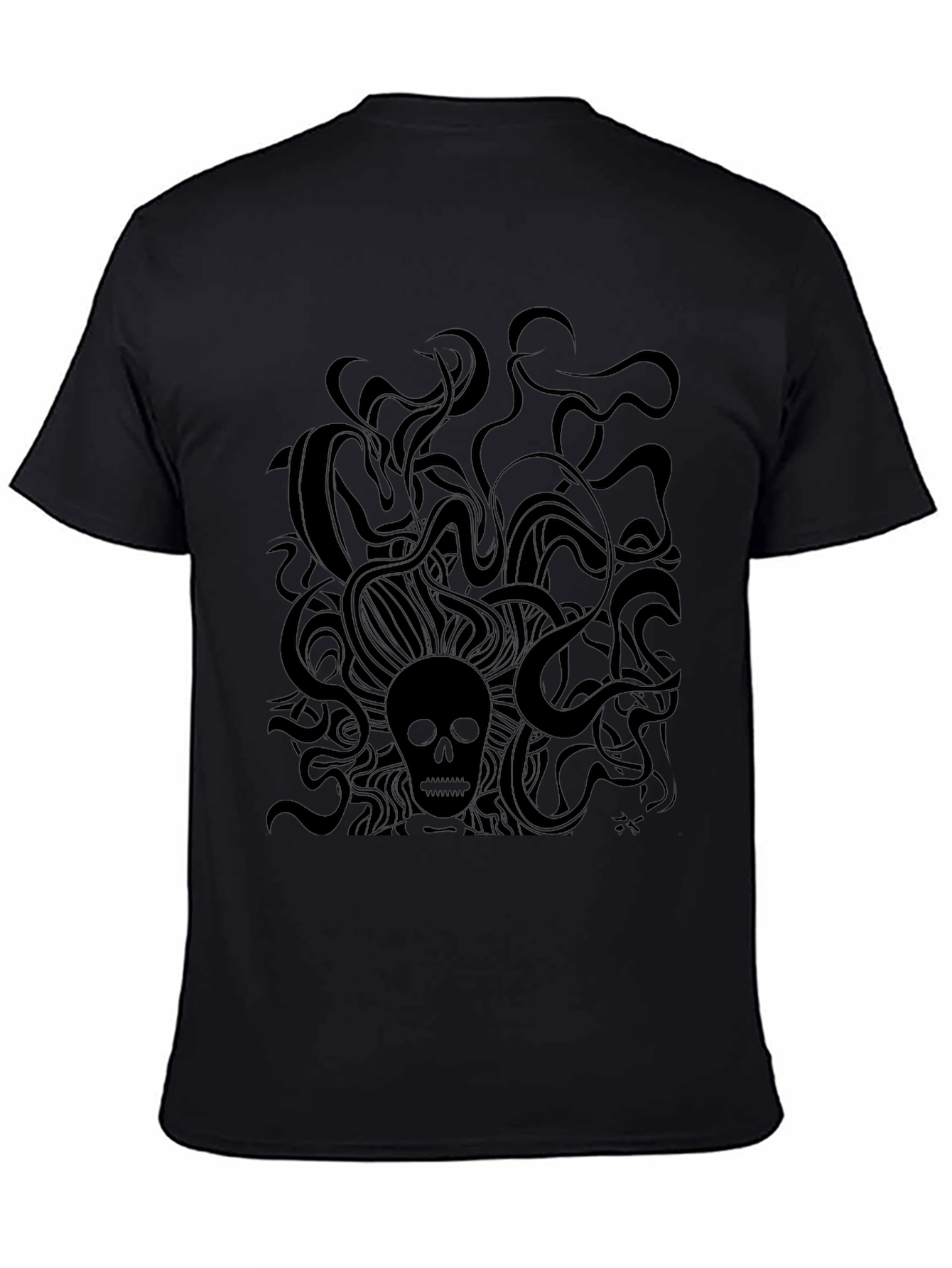 Black Dark Skull Graphic Tee - Premium Cotton Comfort view 4