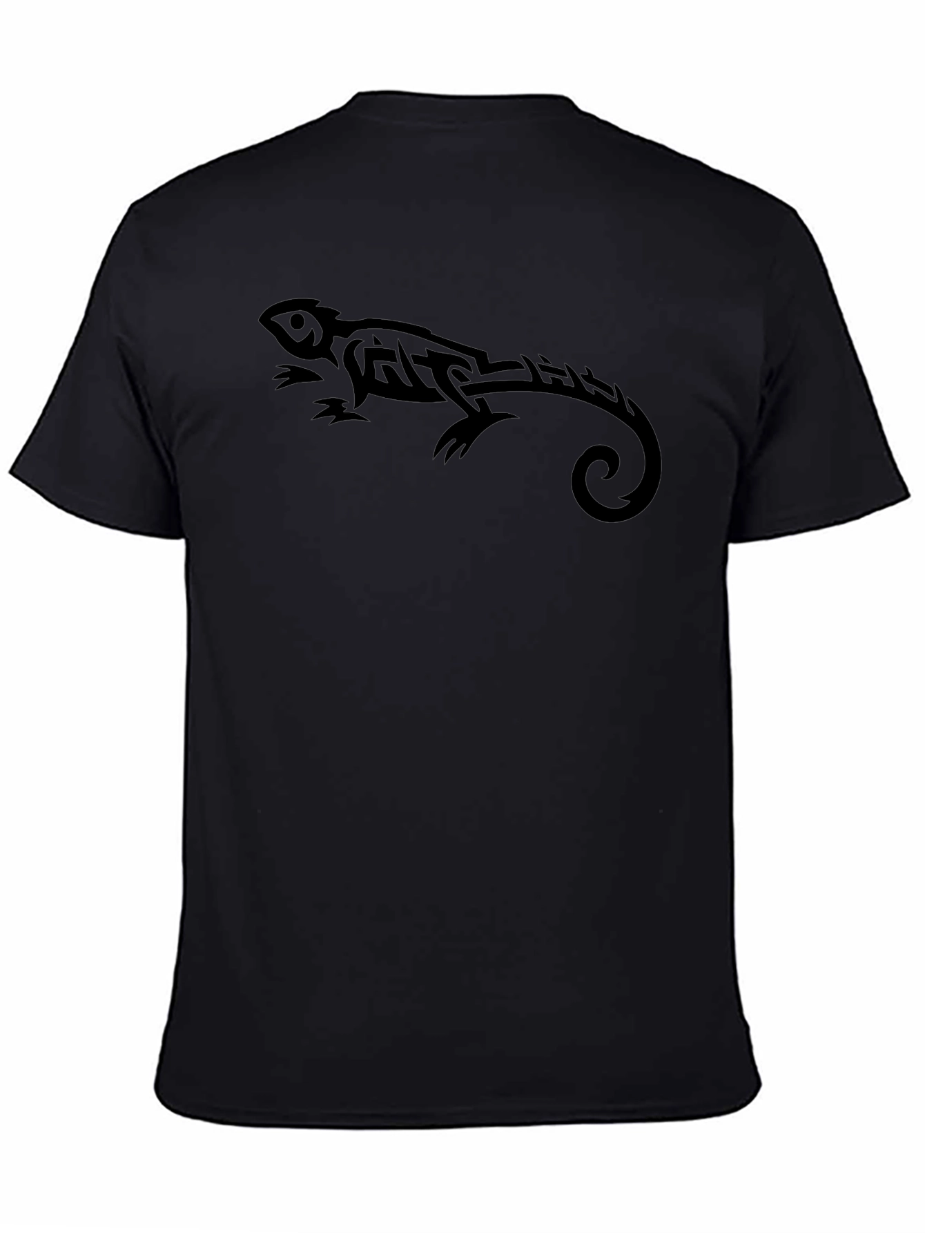 Black Lizard Graphic Tee - Men's Short Sleeve Black T-Shirt view 4