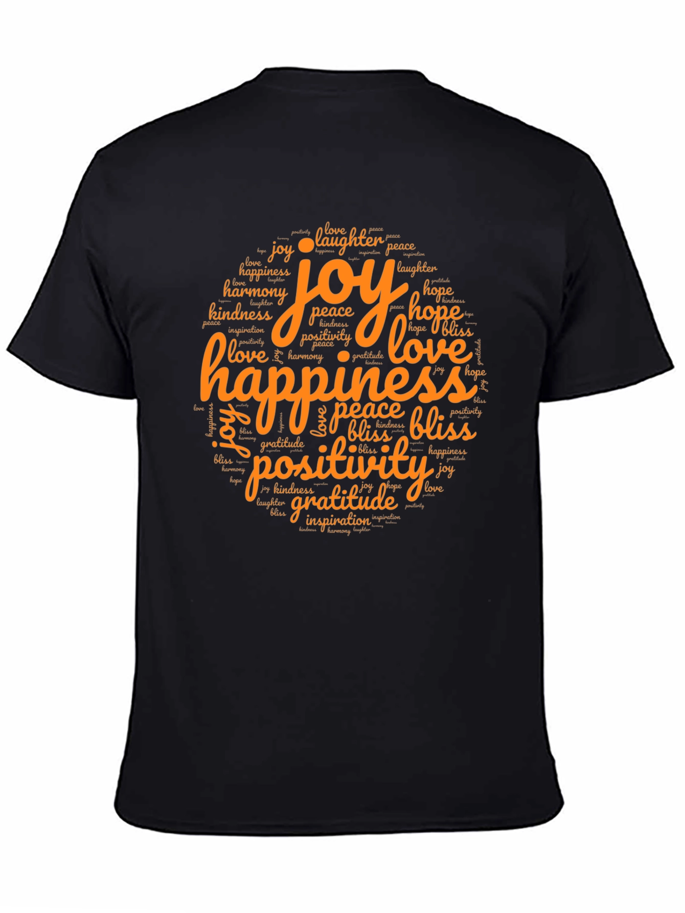 Black Joyful Word Art Tee - Happiness, Love, Gratitude view 4