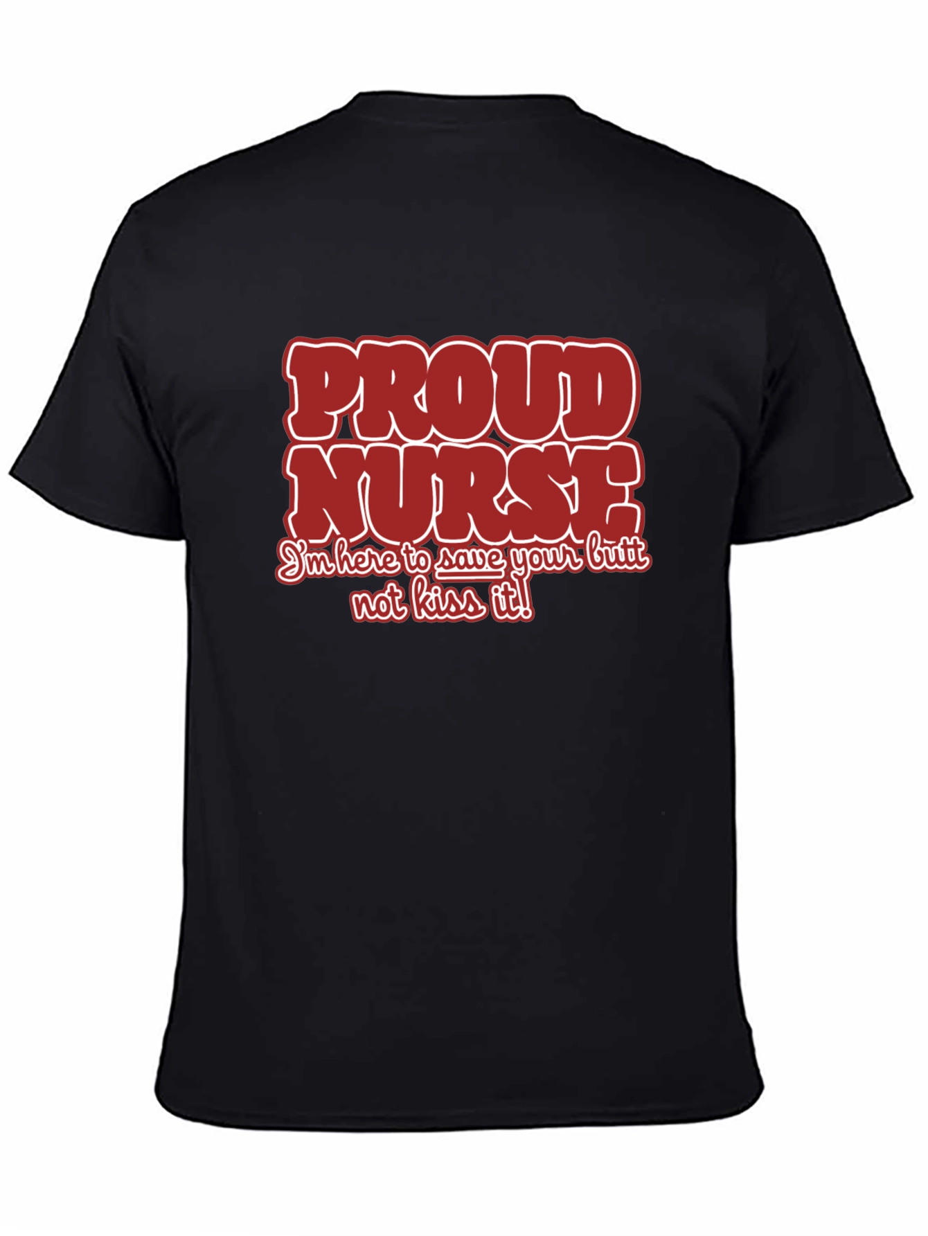 Black Proud Nurse Graphic T-Shirt view 4