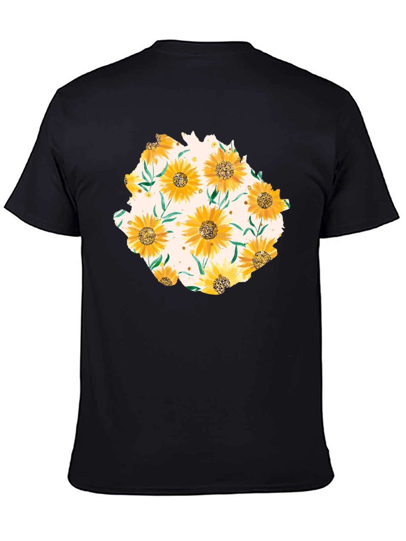 Black Sunflower Graphic Print Black T-Shirt view 4