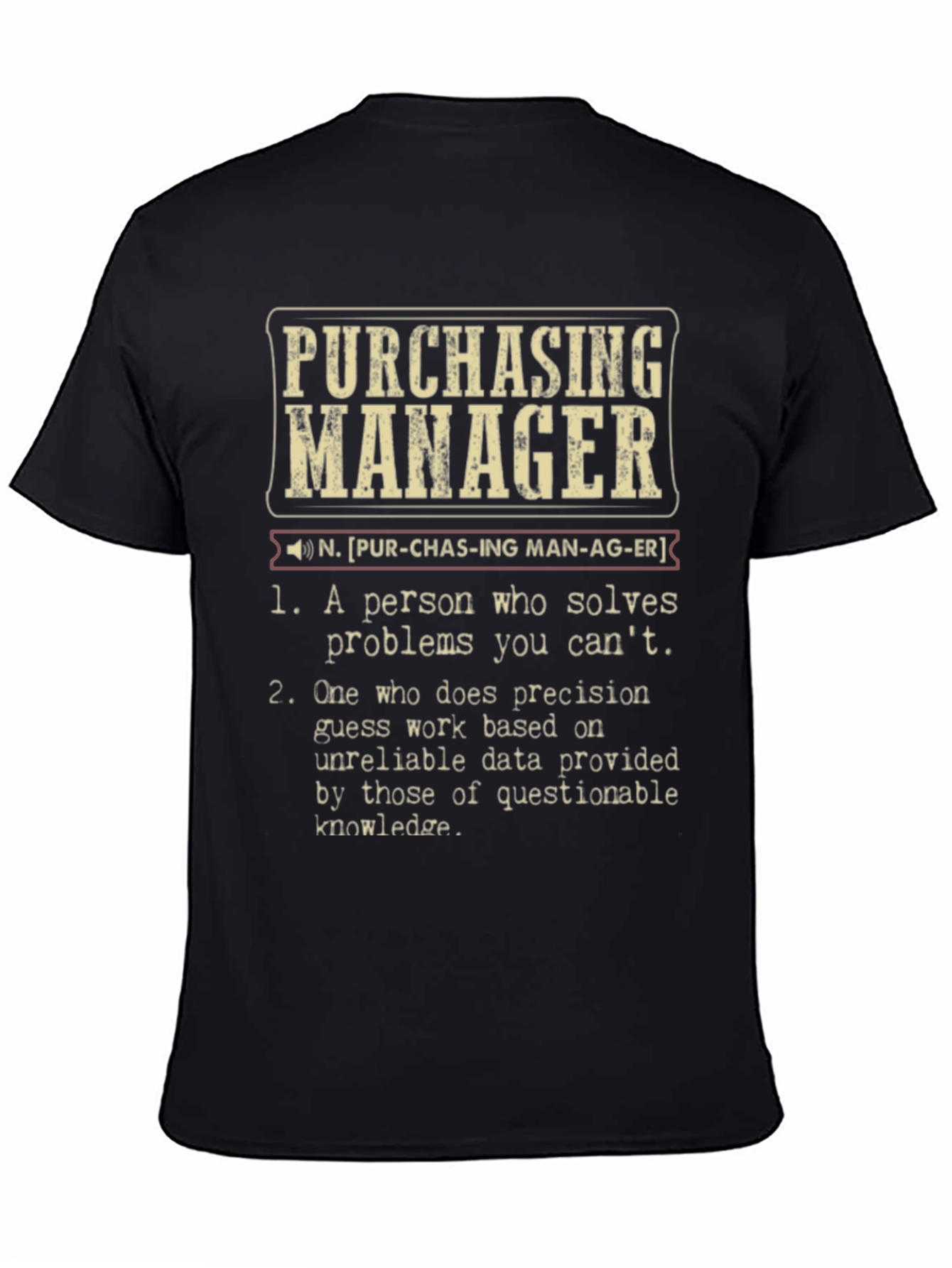 Black Purchasing Manager Definition T-Shirt view 4