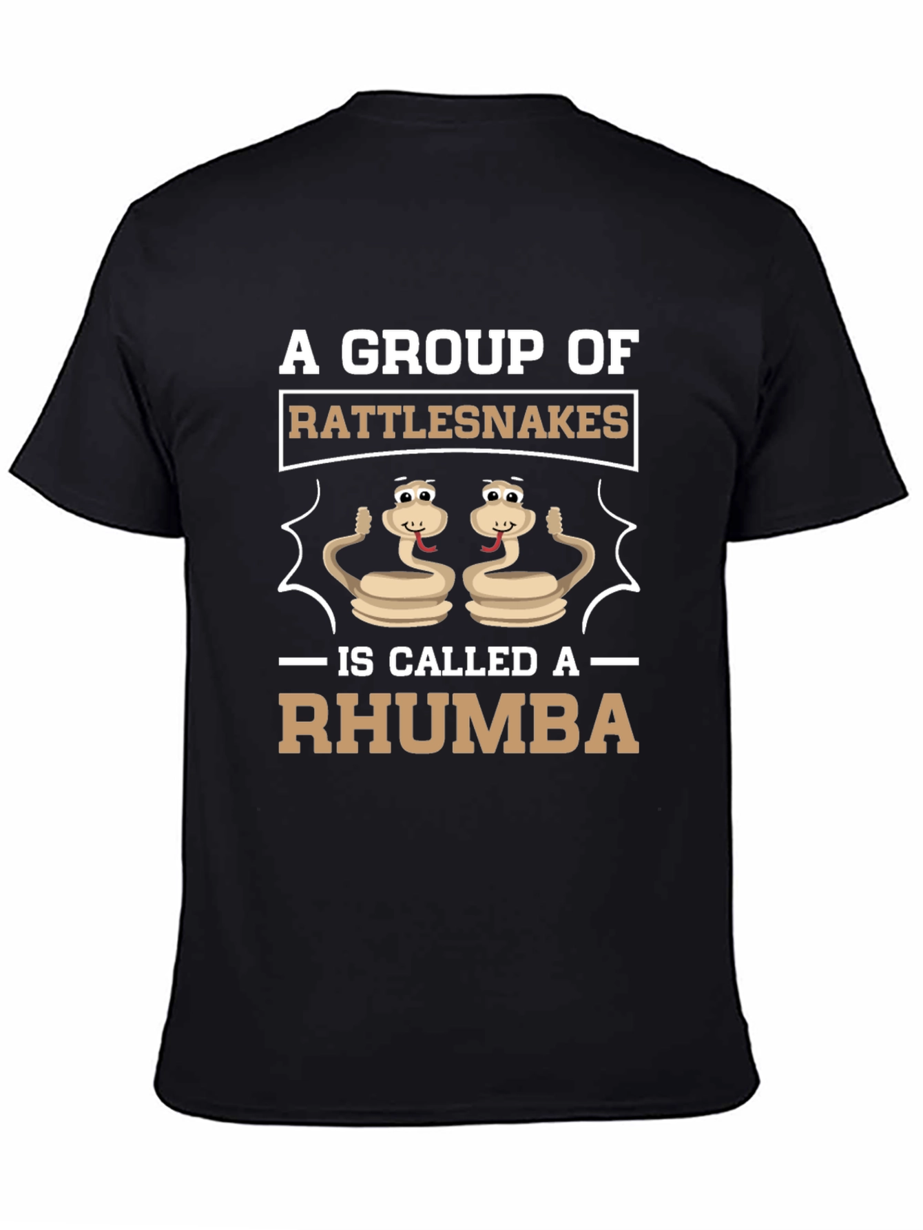 Black Funny Rattlesnake Rhumba Graphic T-Shirt view 4