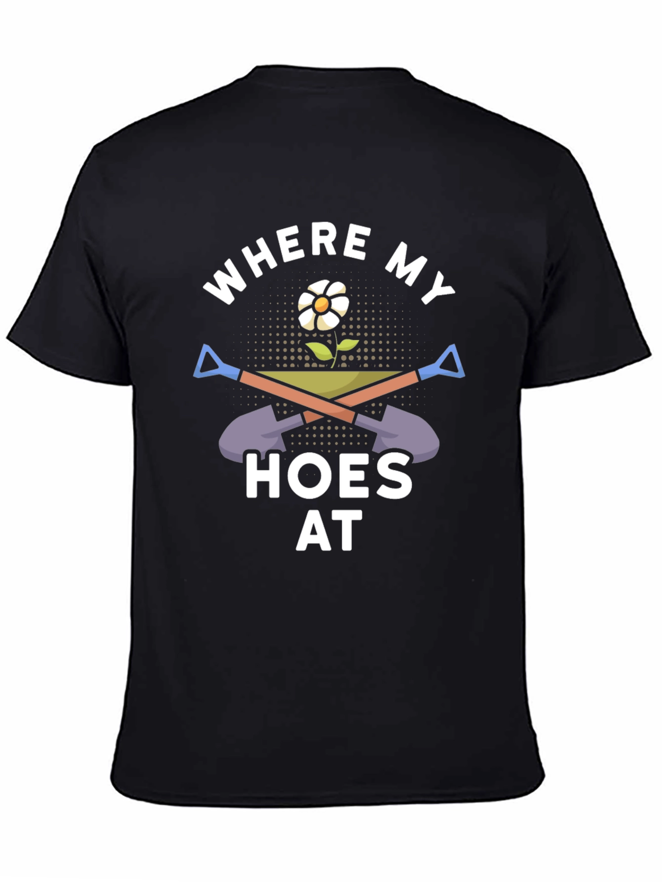 Black Where My Hoes At Graphic Tee view 4