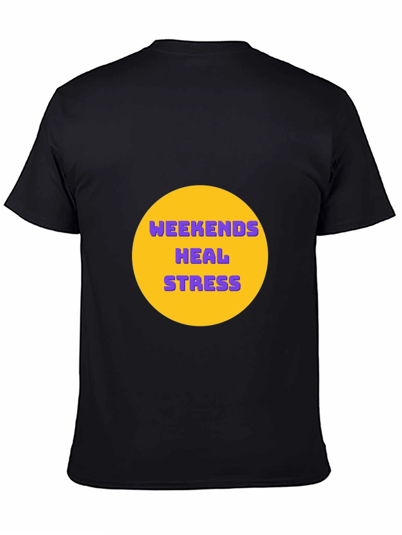 Black Weekends Heal Stress Graphic Tee - Black Casual T-Shirt view 4