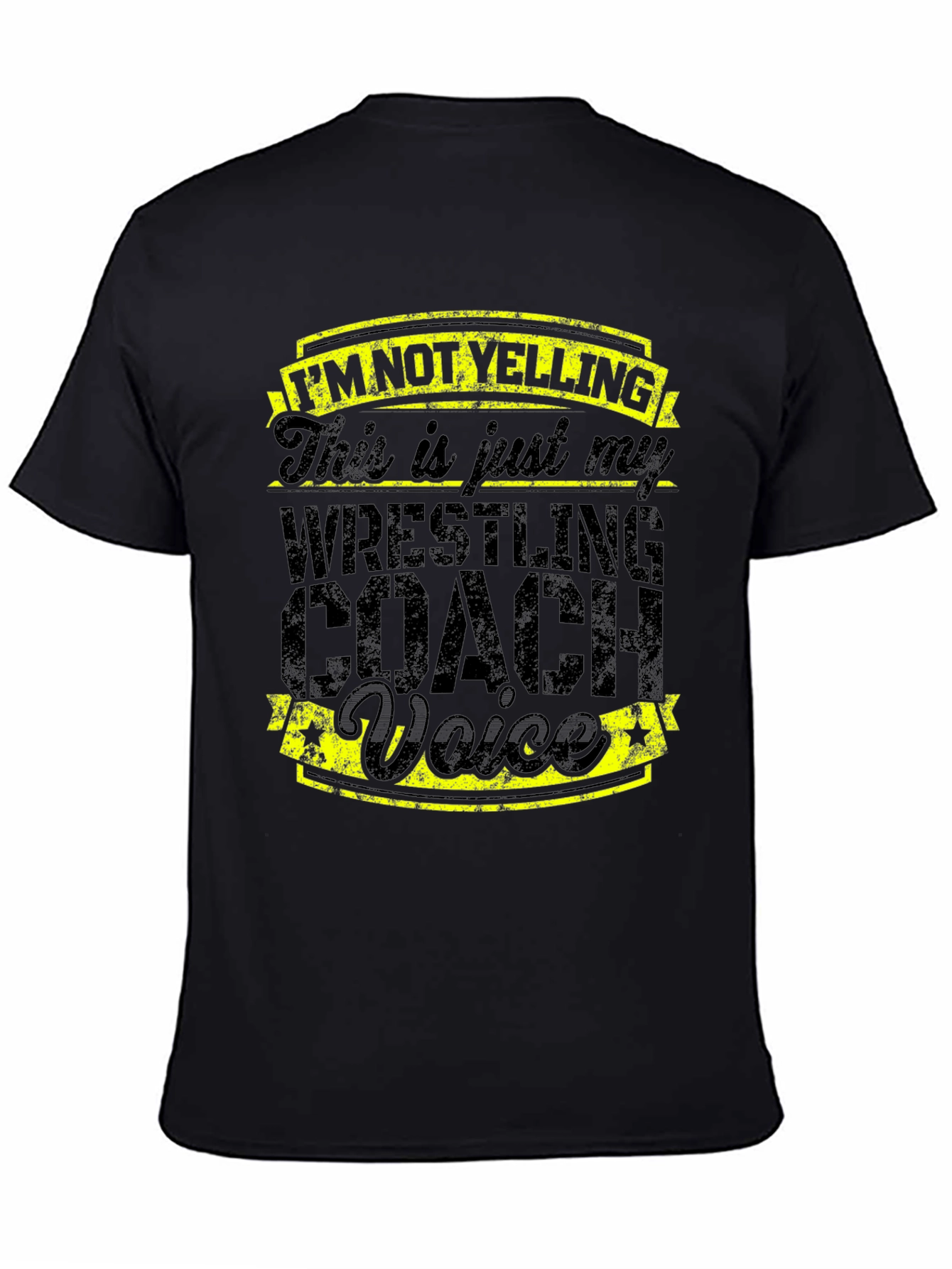 Black Wrestling Coach Voice Graphic Tee - Funny Gift for Wrestlers view 4