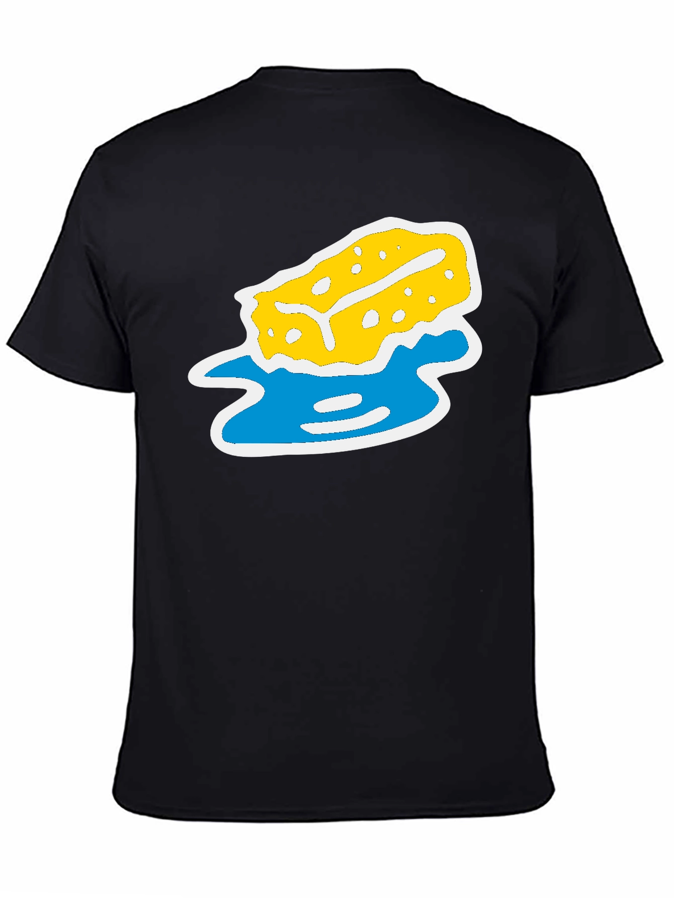 Black Sponge & Water Graphic Tee - Black Cotton Blend view 4