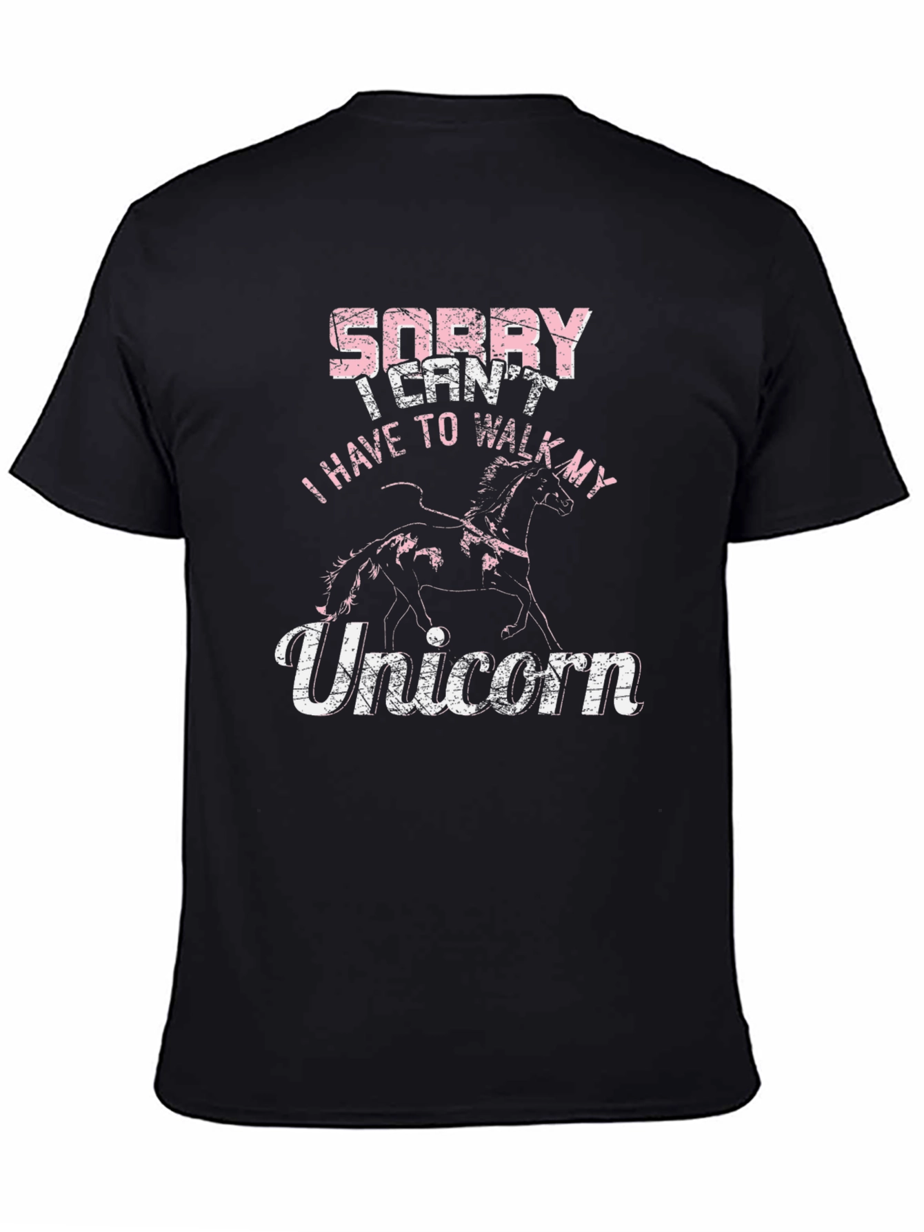 Black Sorry I Can't Unicorn T-Shirt view 4