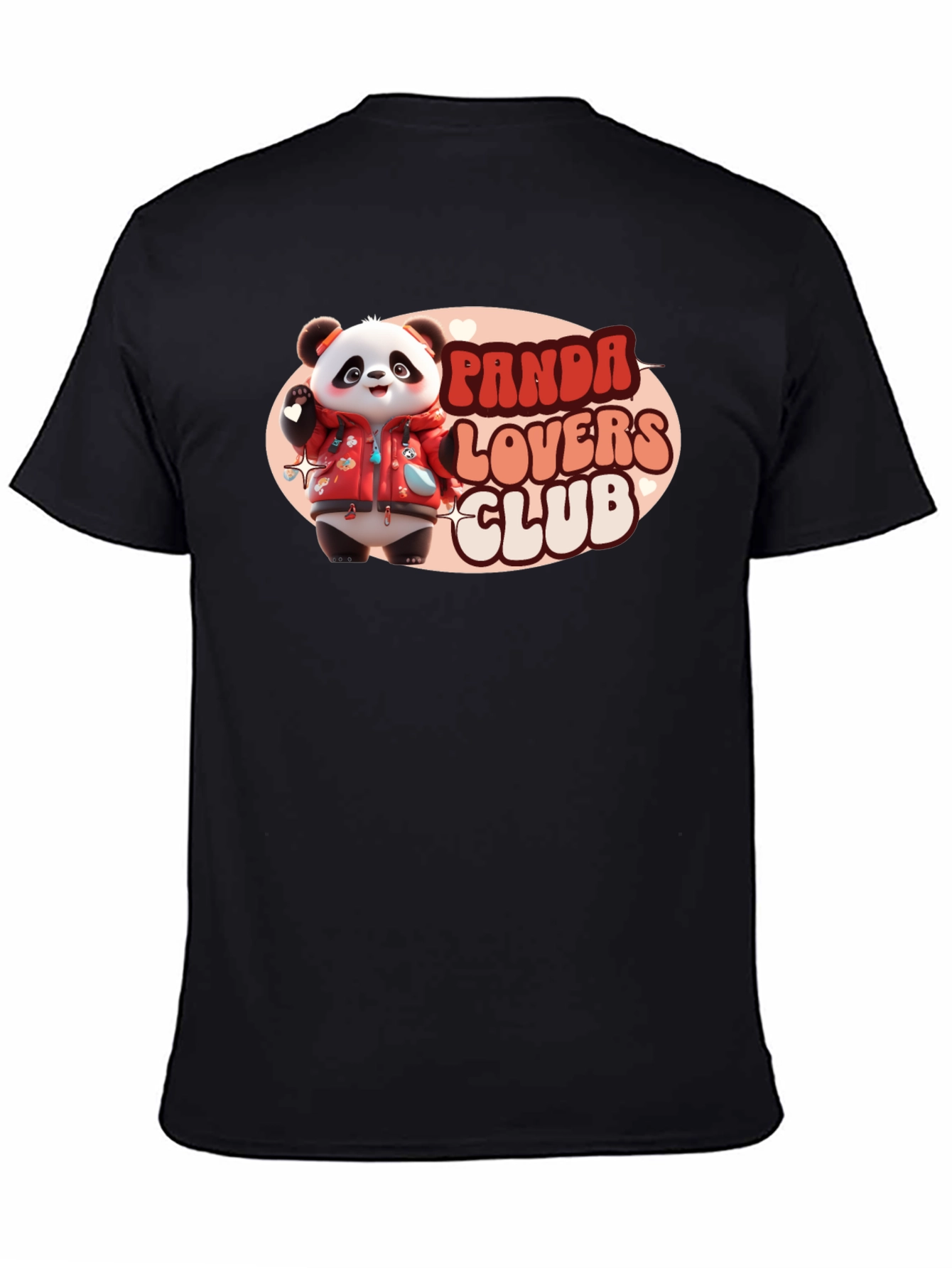 Black Panda Lovers Club T-Shirt view 4