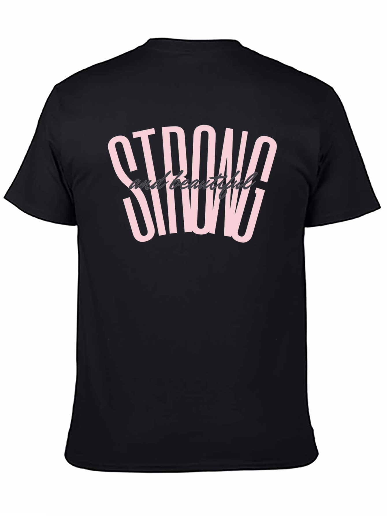Black Strong and Beautiful Graphic Tee view 4