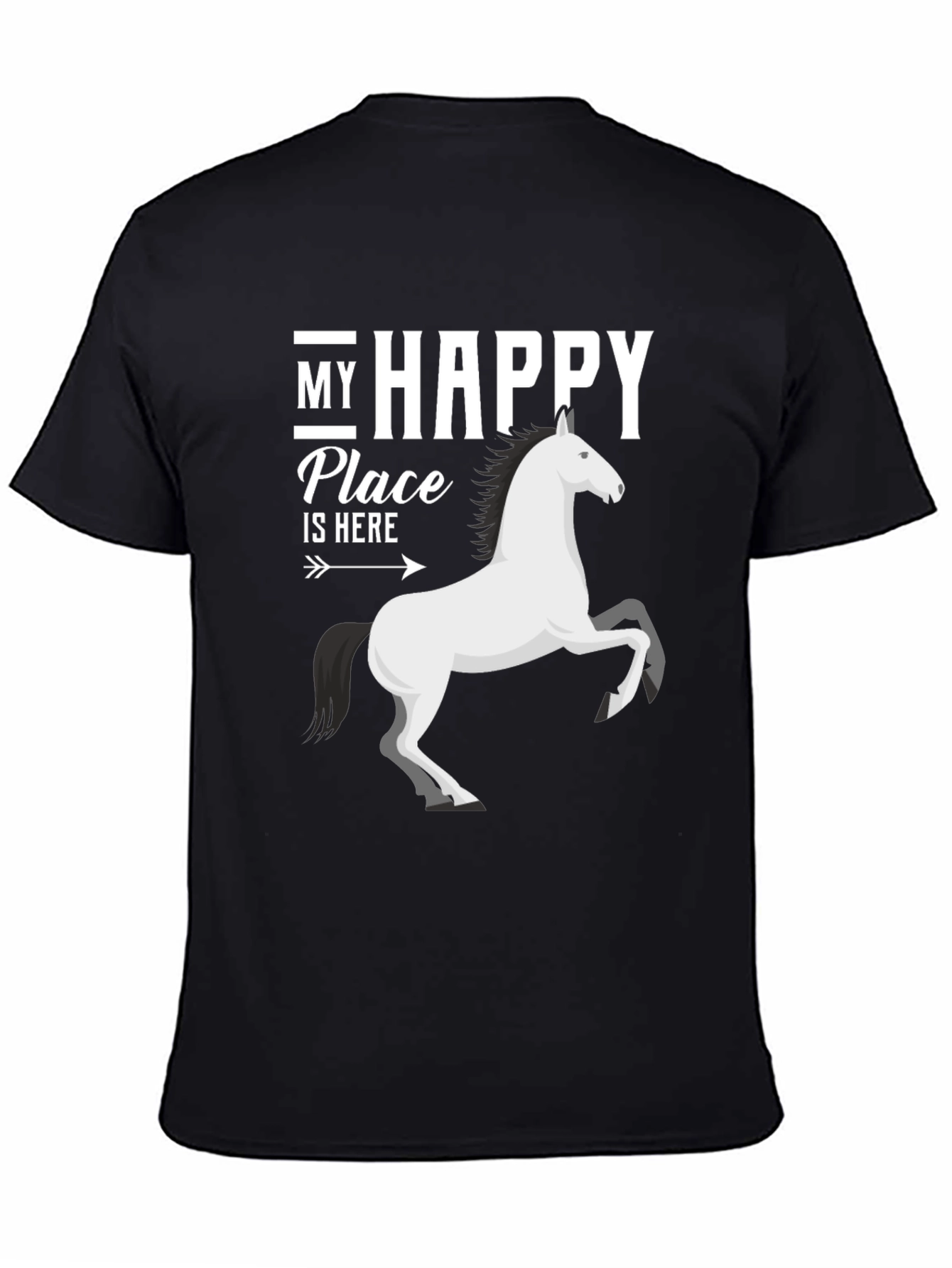 Black Happy Place Horse T-Shirt view 4
