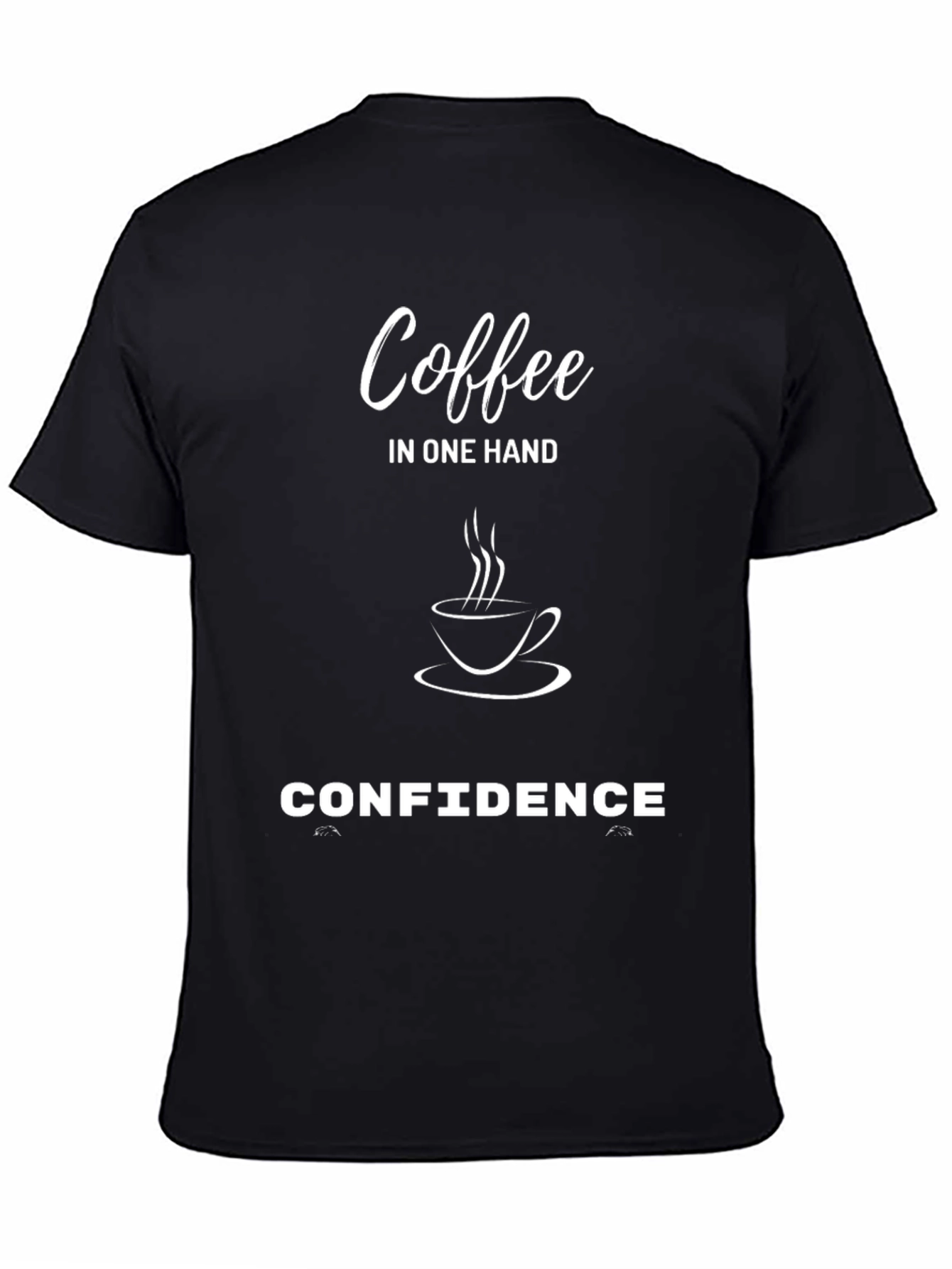 Black Coffee Confidence Graphic Tee - Black Unisex T-Shirt view 4