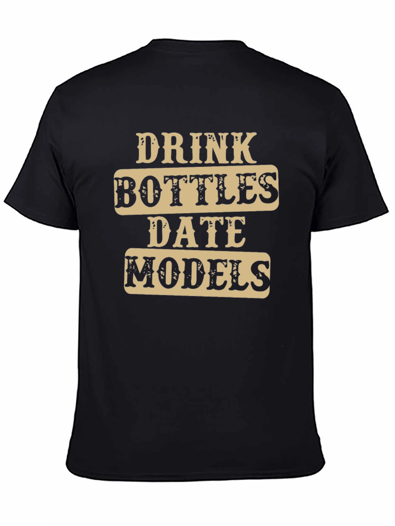 Black Drink Bottles Date Models T-Shirt view 4