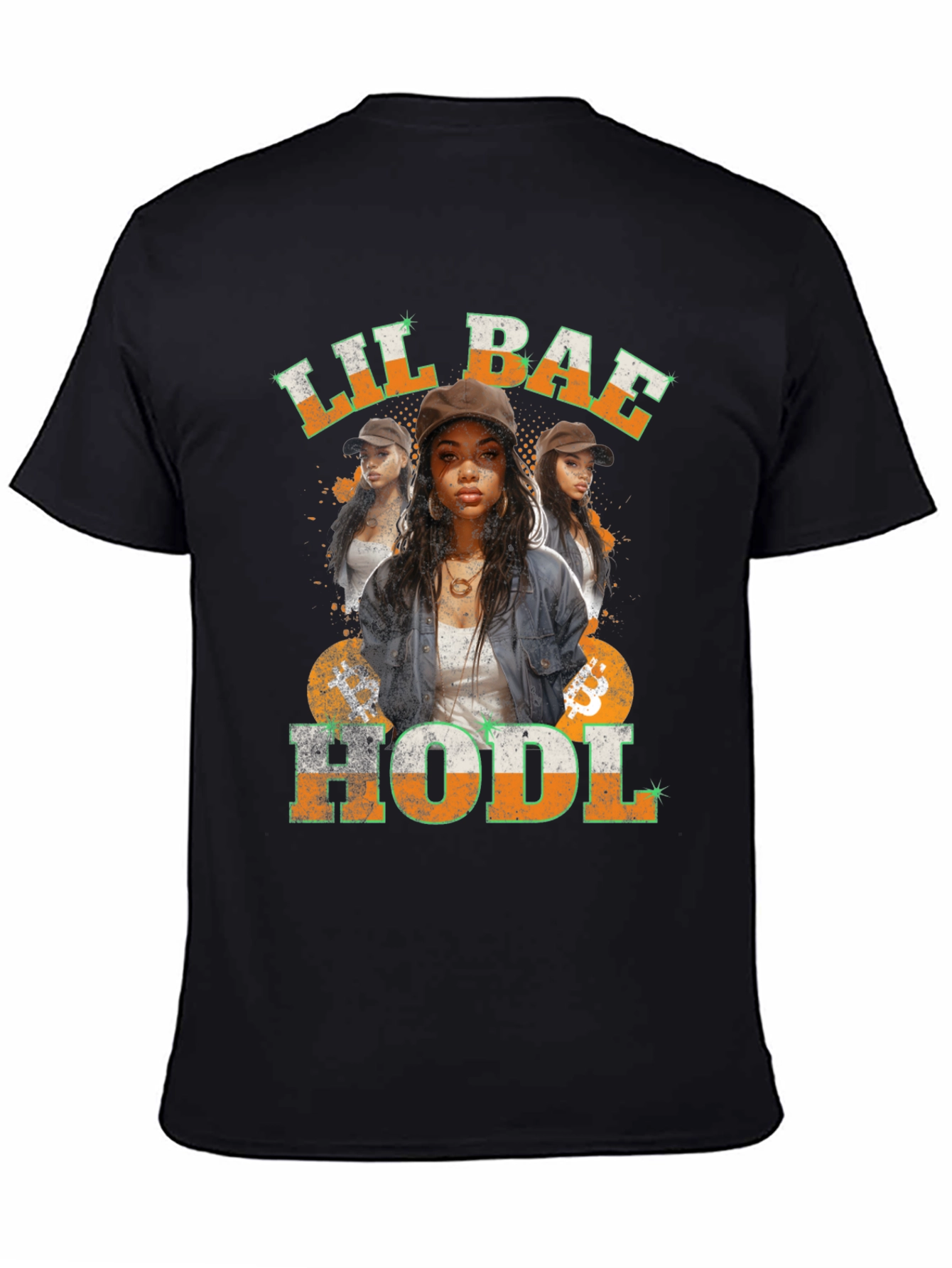 Black Lil Bae Hodl Unisex T-Shirt view 4