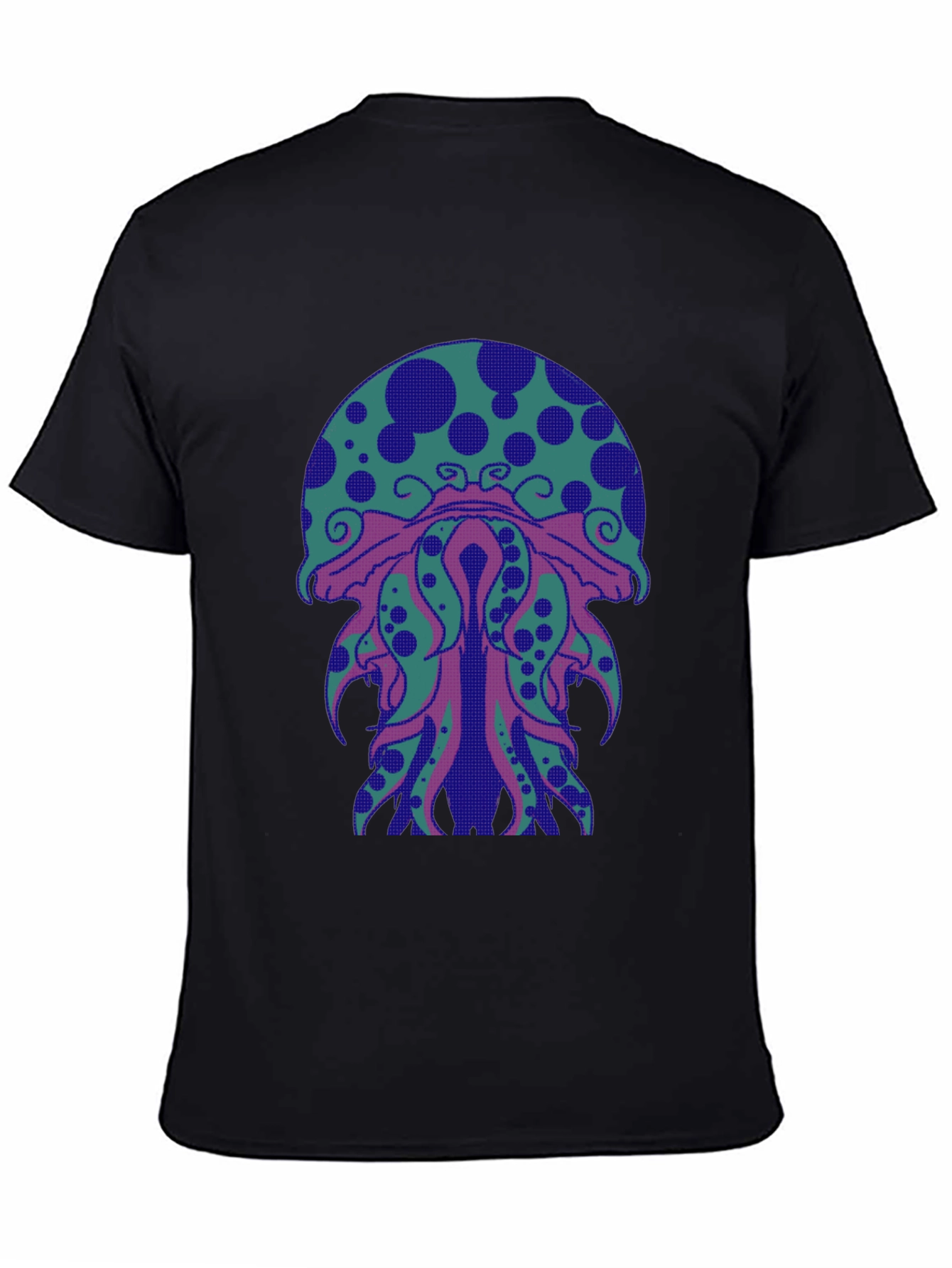 Black Psychedelic Jellyfish Graphic Tee - Black Cotton view 4