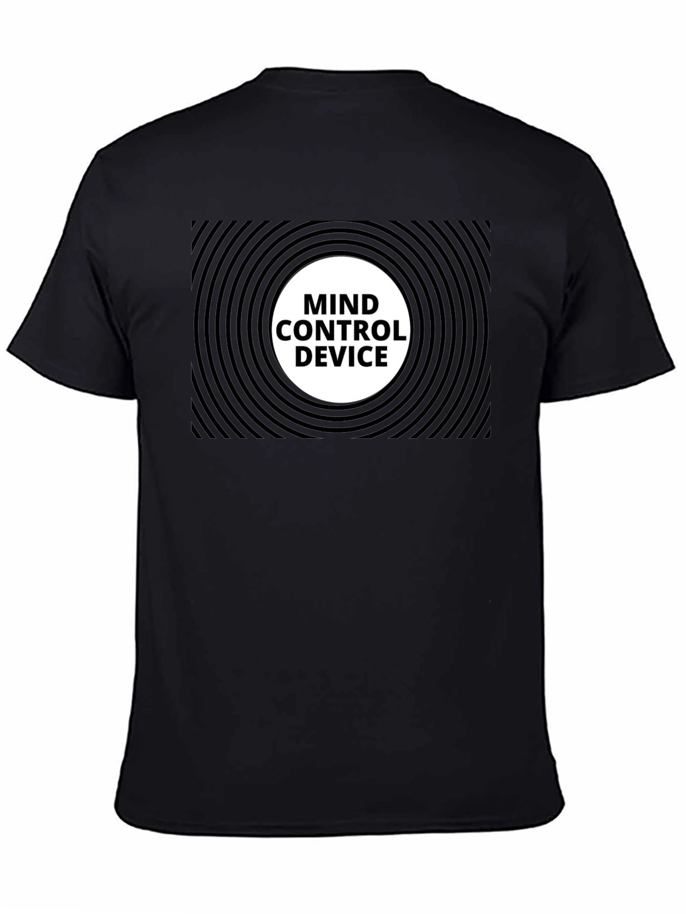 Black Mind Control Device Graphic T-Shirt - Black Cotton Tee view 4