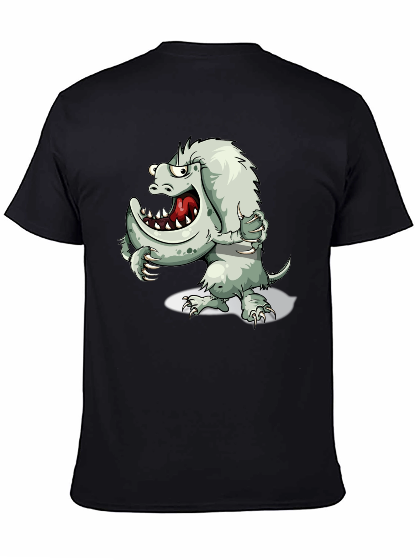 Black Monster Graphic Print Black T-Shirt view 4