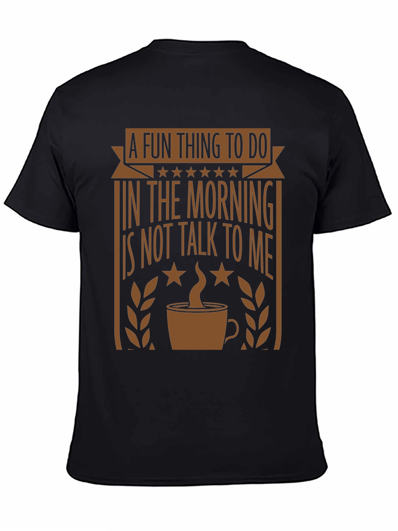 Black Funny Morning Graphic Tee - Coffee Lover's T-Shirt view 4