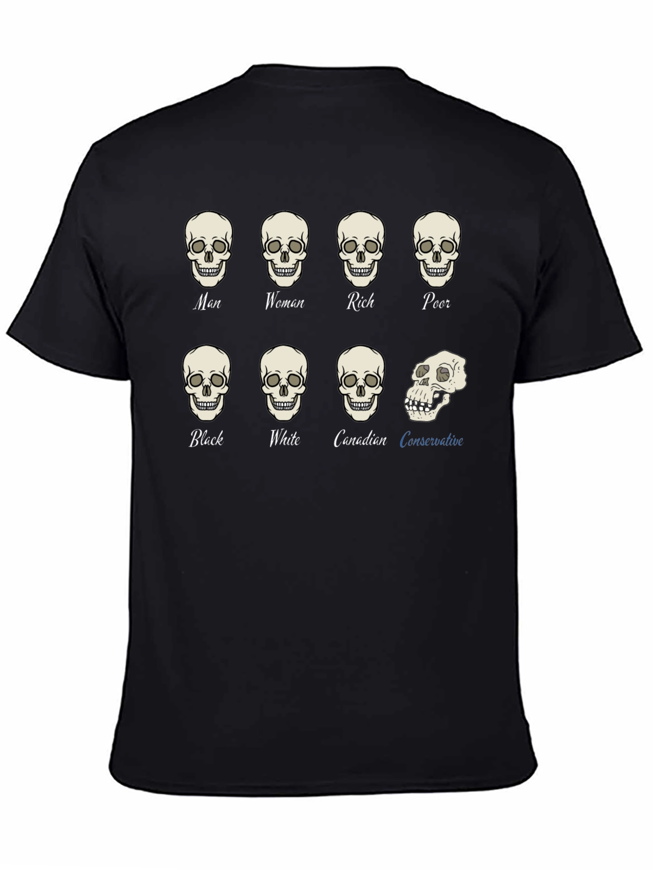 Black Equality T-Shirt: All Skulls Look the Same view 4