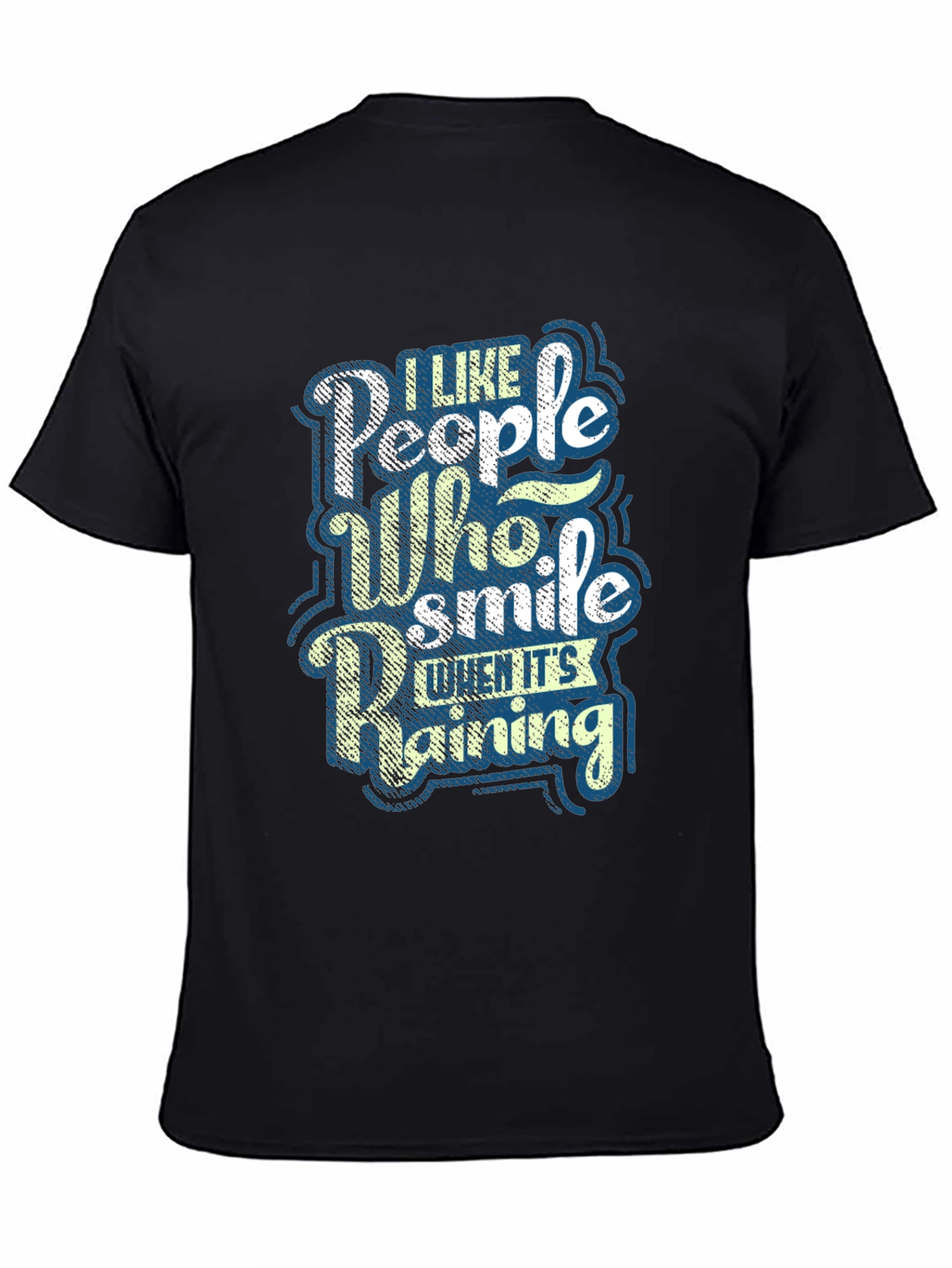 Black I Like People Who Smile When It's Raining Graphic Tee view 4