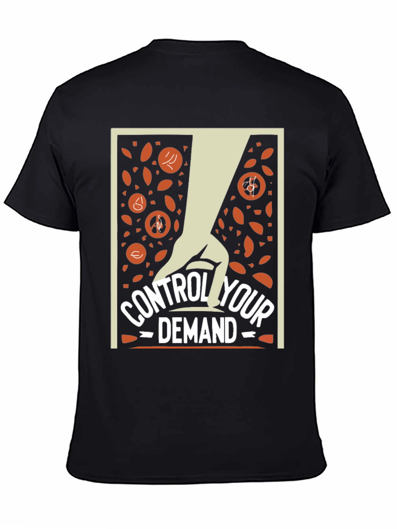 Black Control Your Demand T-Shirt - Stylish Graphic Tee view 4