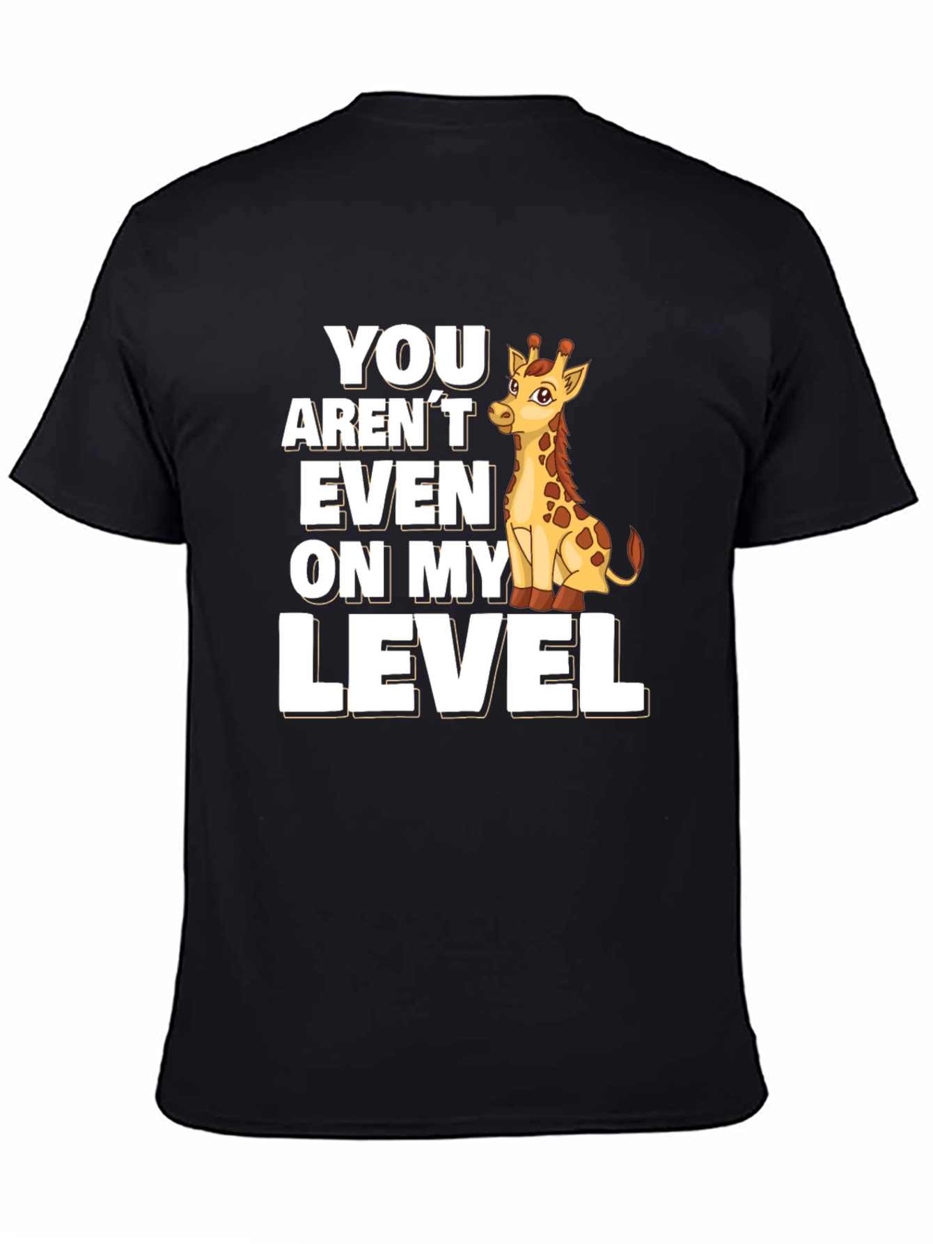 Black Giraffe Level T-Shirt - Funny Animal Tee view 4
