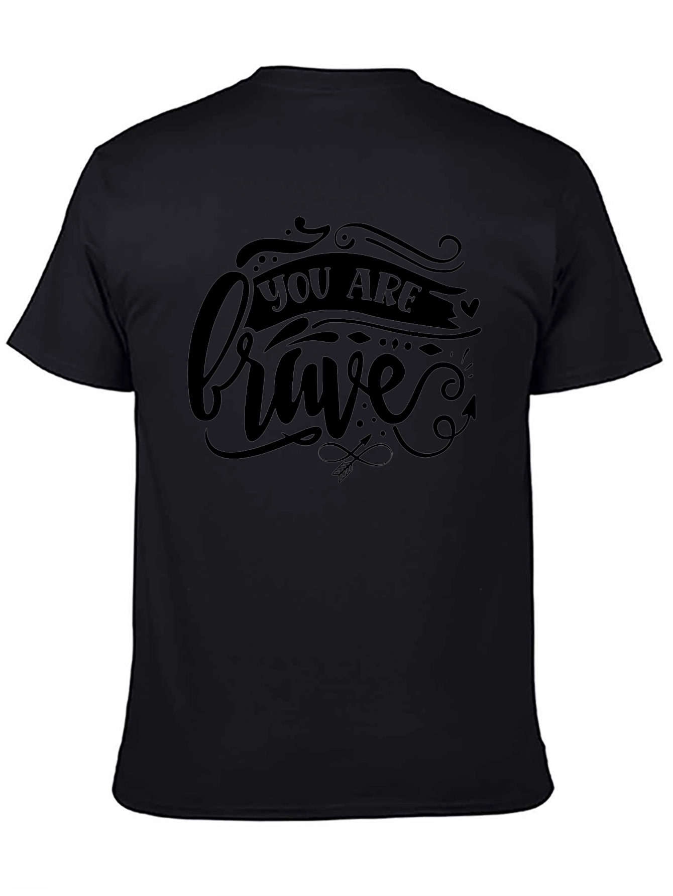 Black You Are Brave Graphic Tee - Black Unisex Shirt view 4