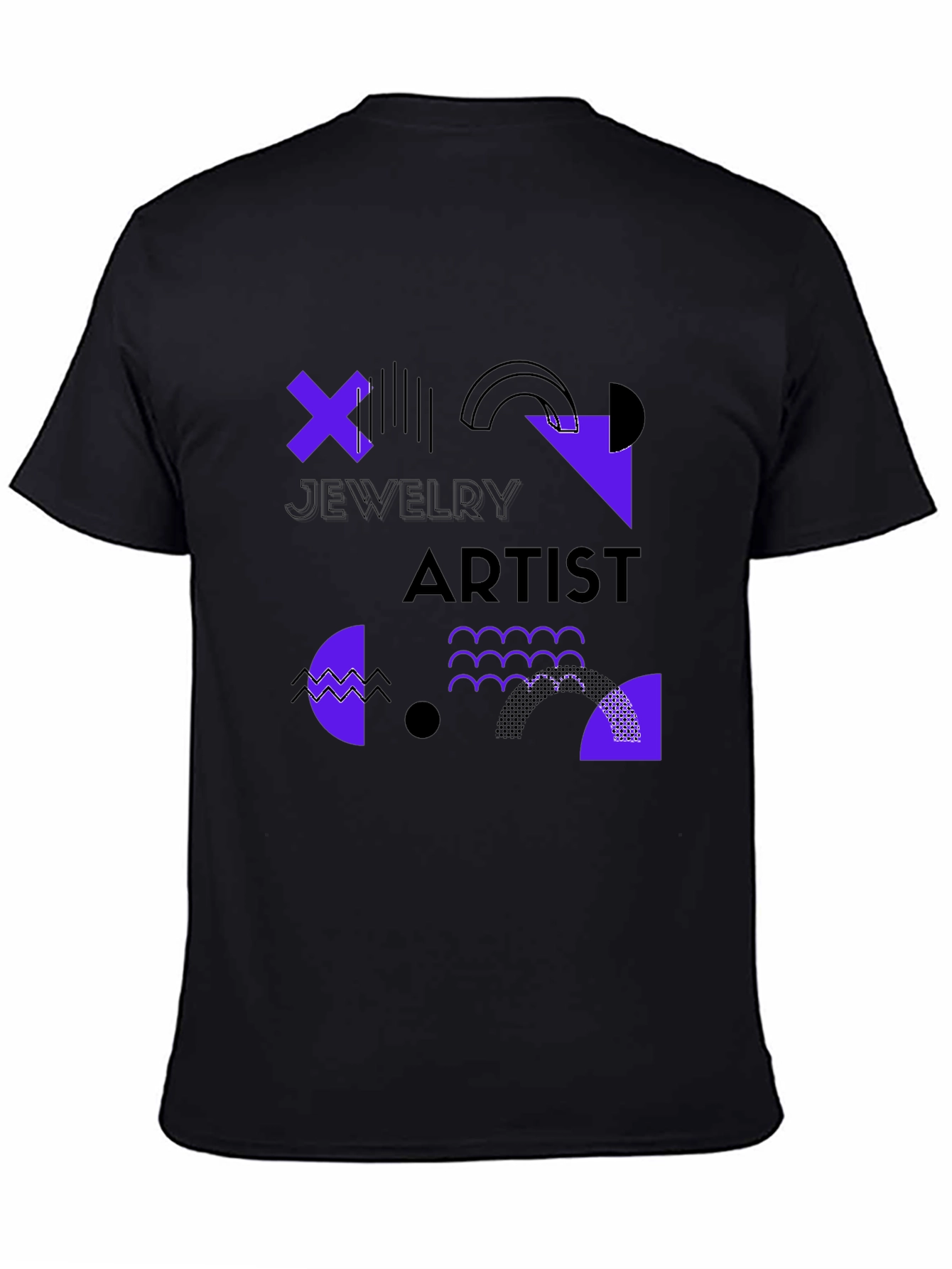 Black Jewelry Artist Graphic Tee - Modern Geometric Design view 4