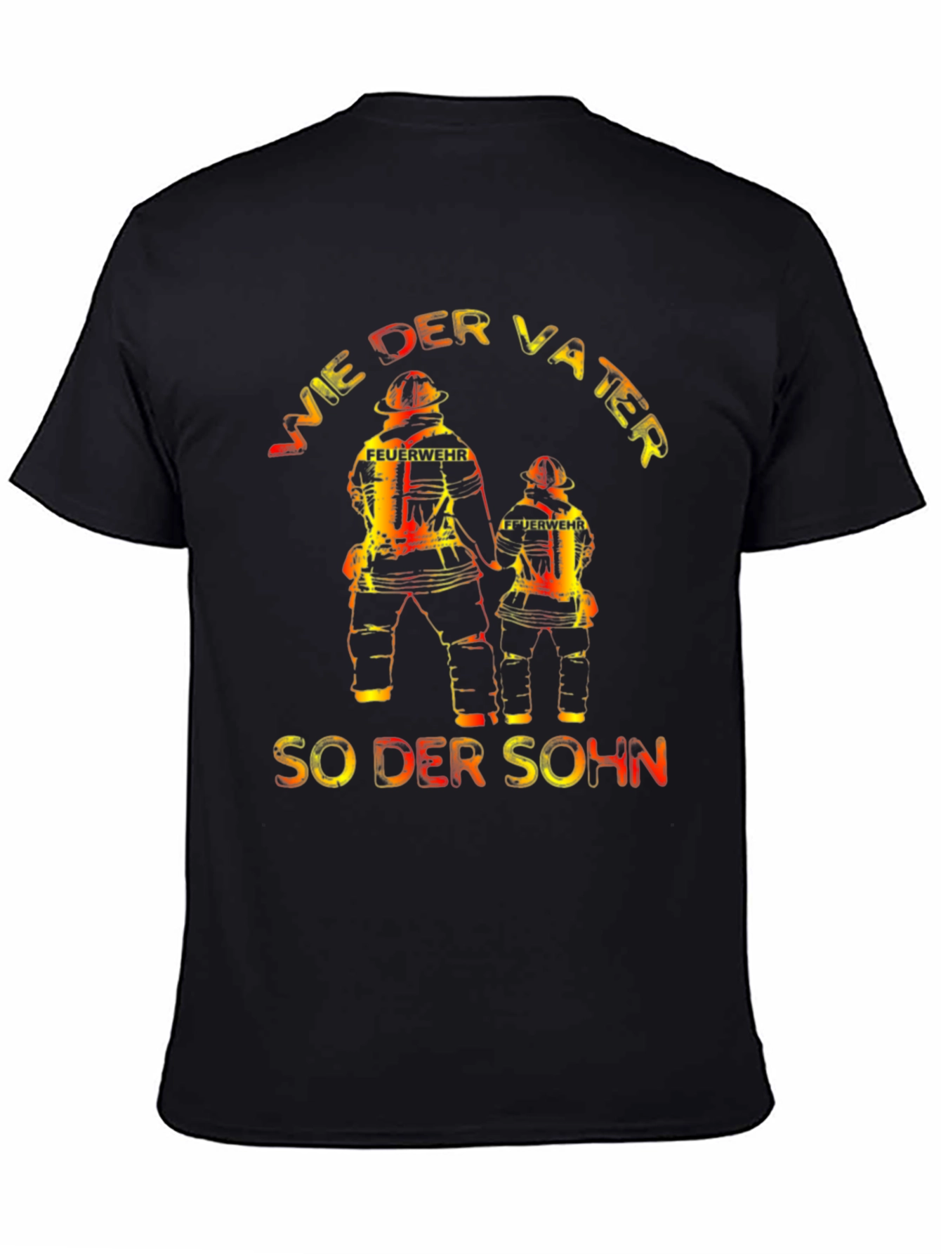 Black Father and Son Firefighter T-Shirt view 4
