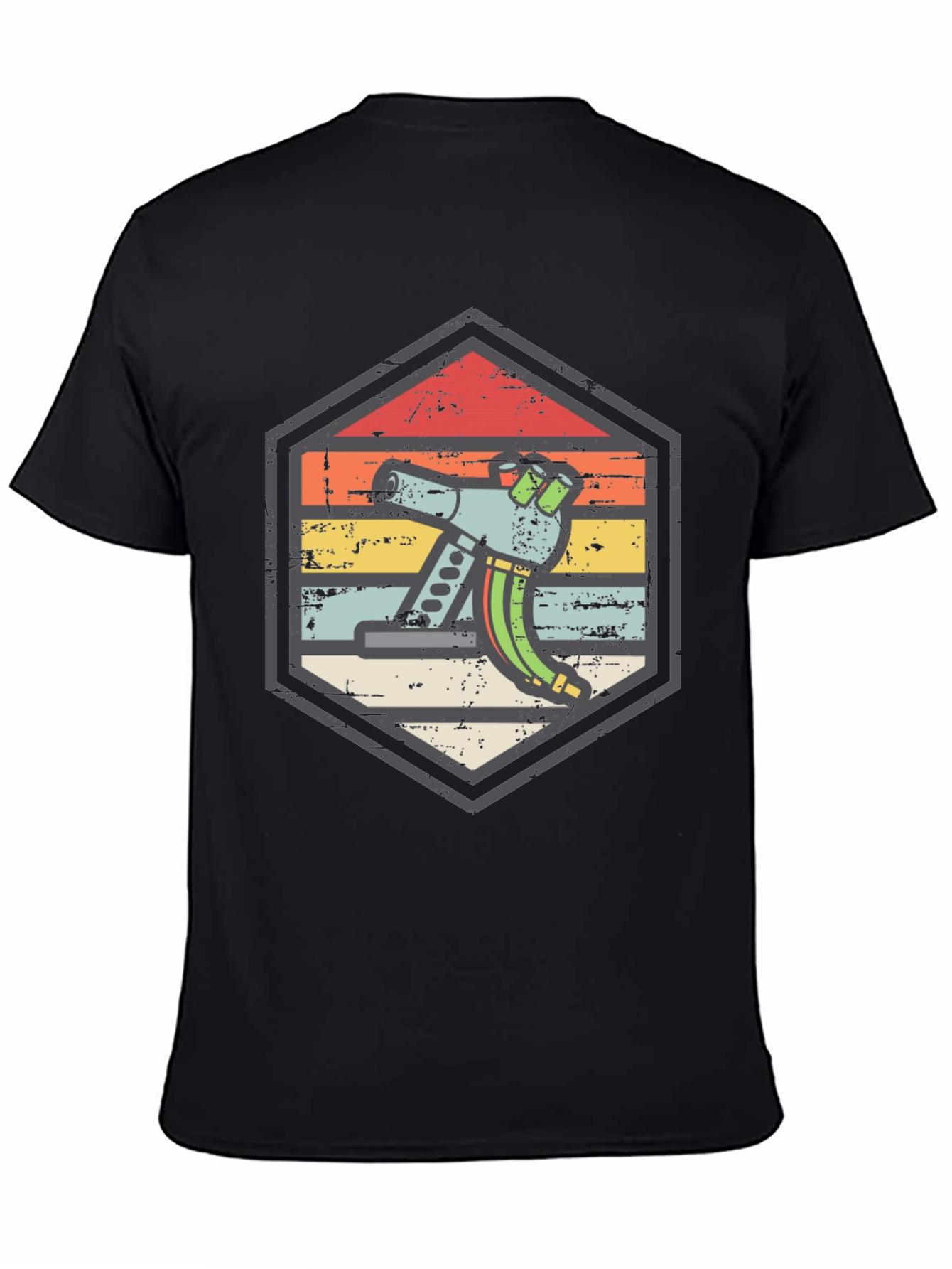 Black Retro Microscope Graphic T-Shirt view 4