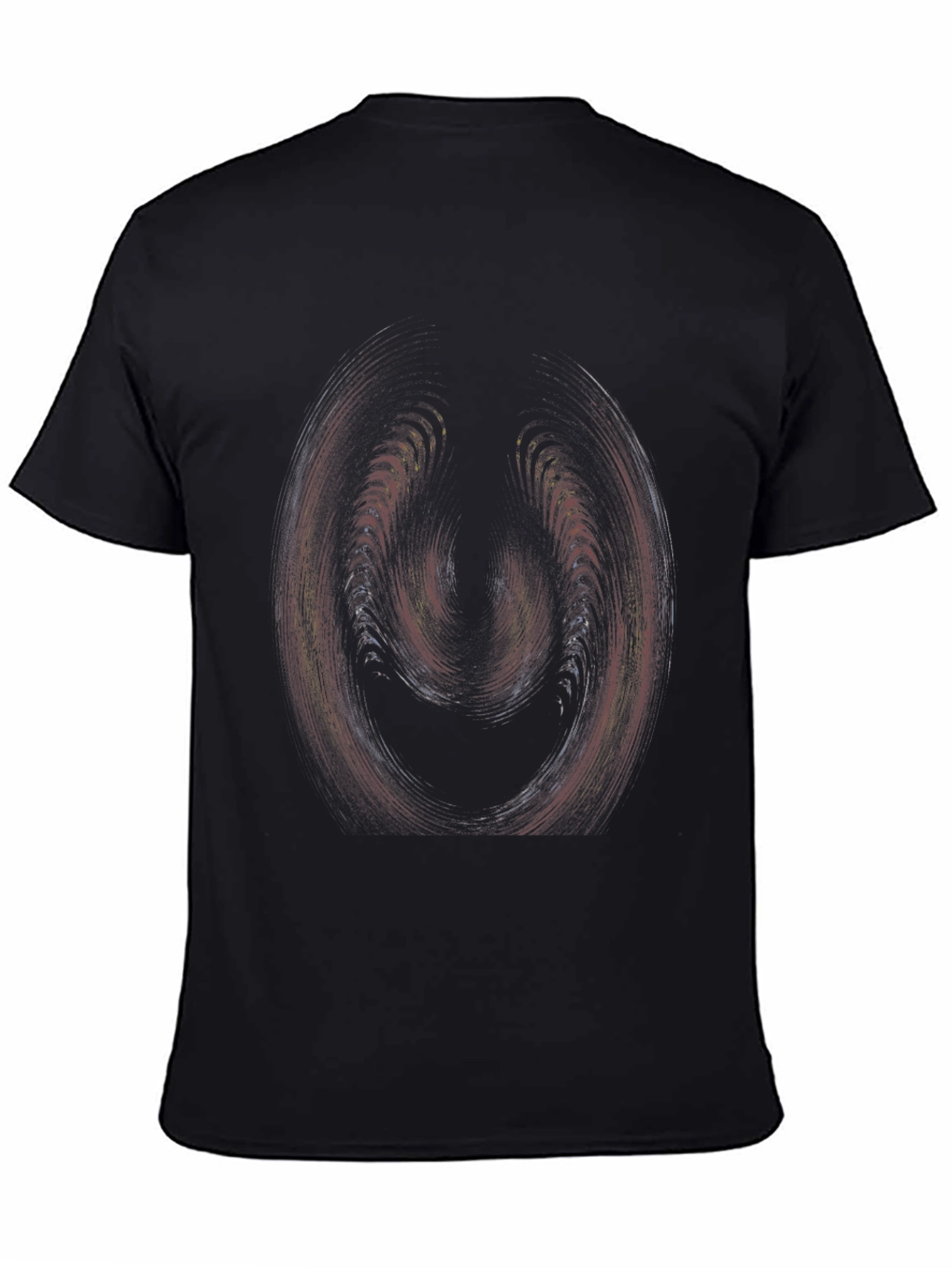 Black Abstract Swirl Graphic Black T-Shirt view 4