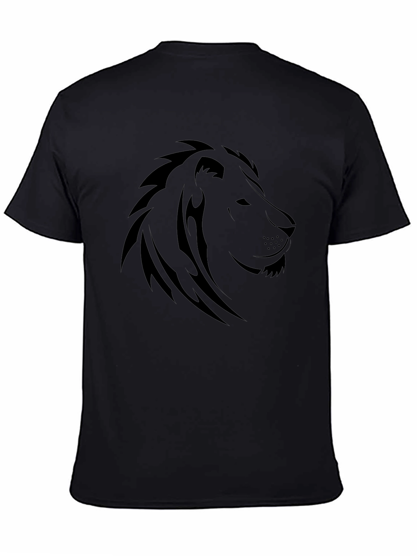 Black Black Lion Graphic Tee - Mens Stylish Crew Neck T-Shirt view 4