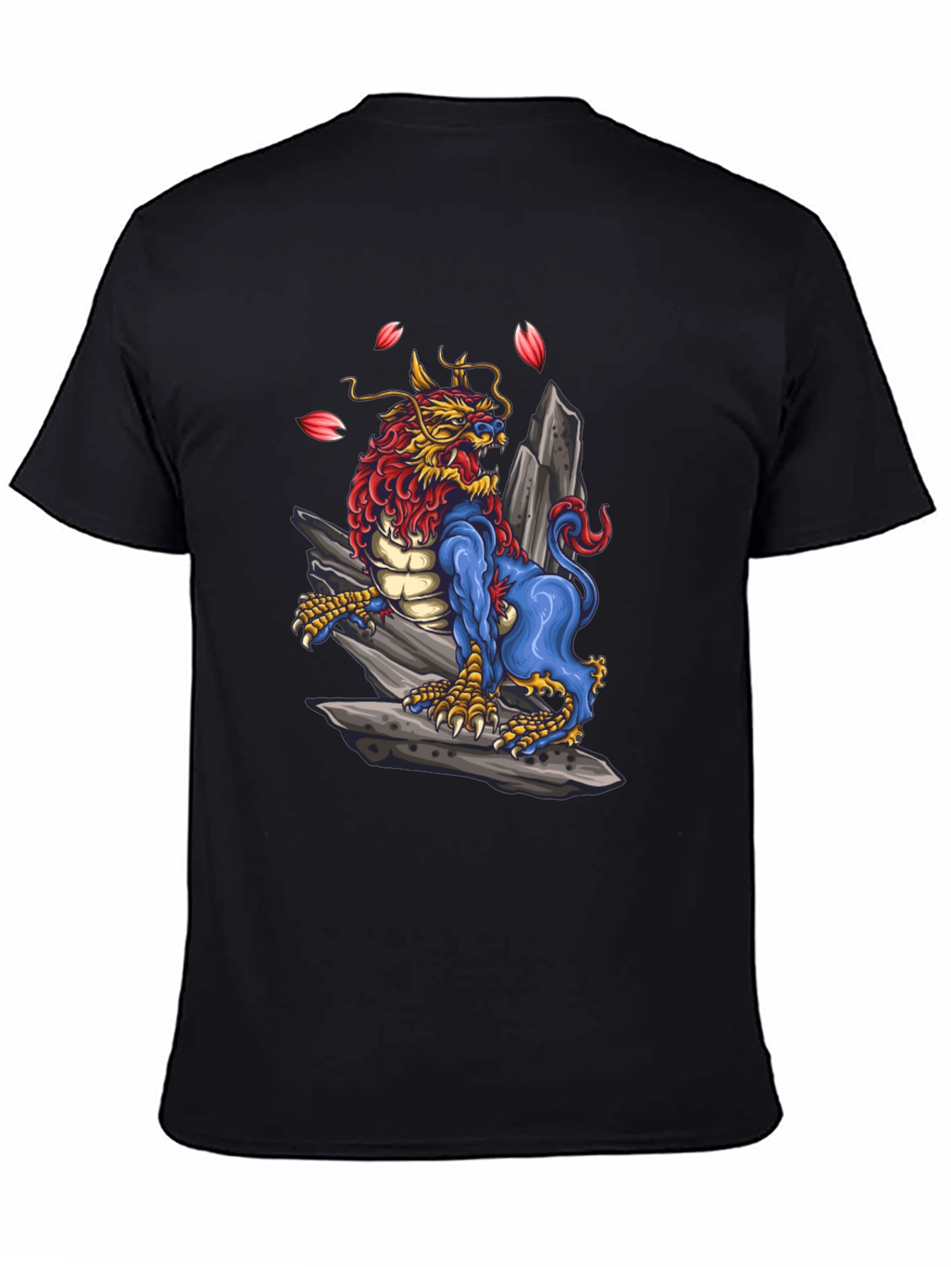 Black Dragon Foo Dog Graphic Tee - Unique Design view 4