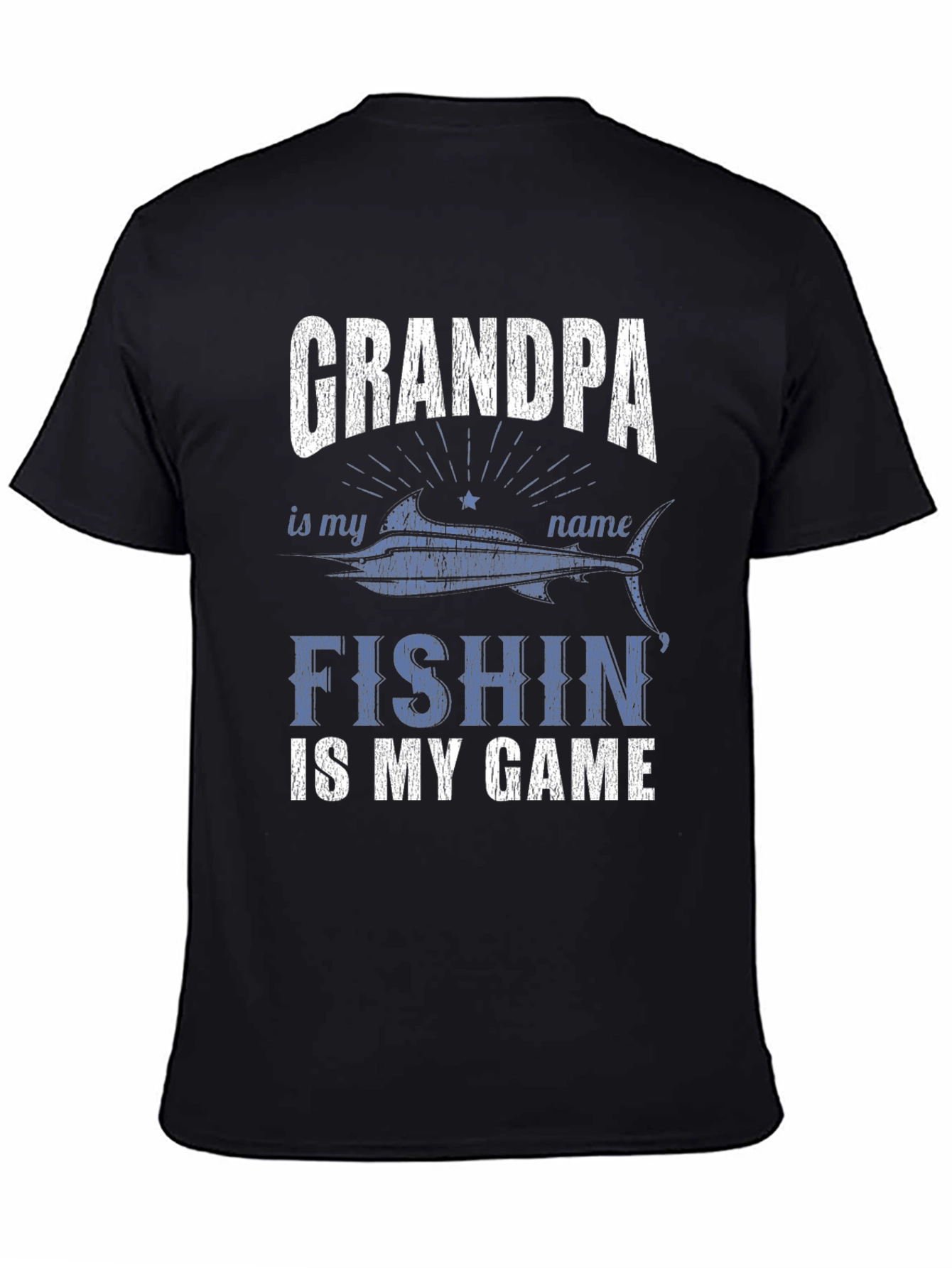 Black Grandpa Fishin' Game T-Shirt view 4