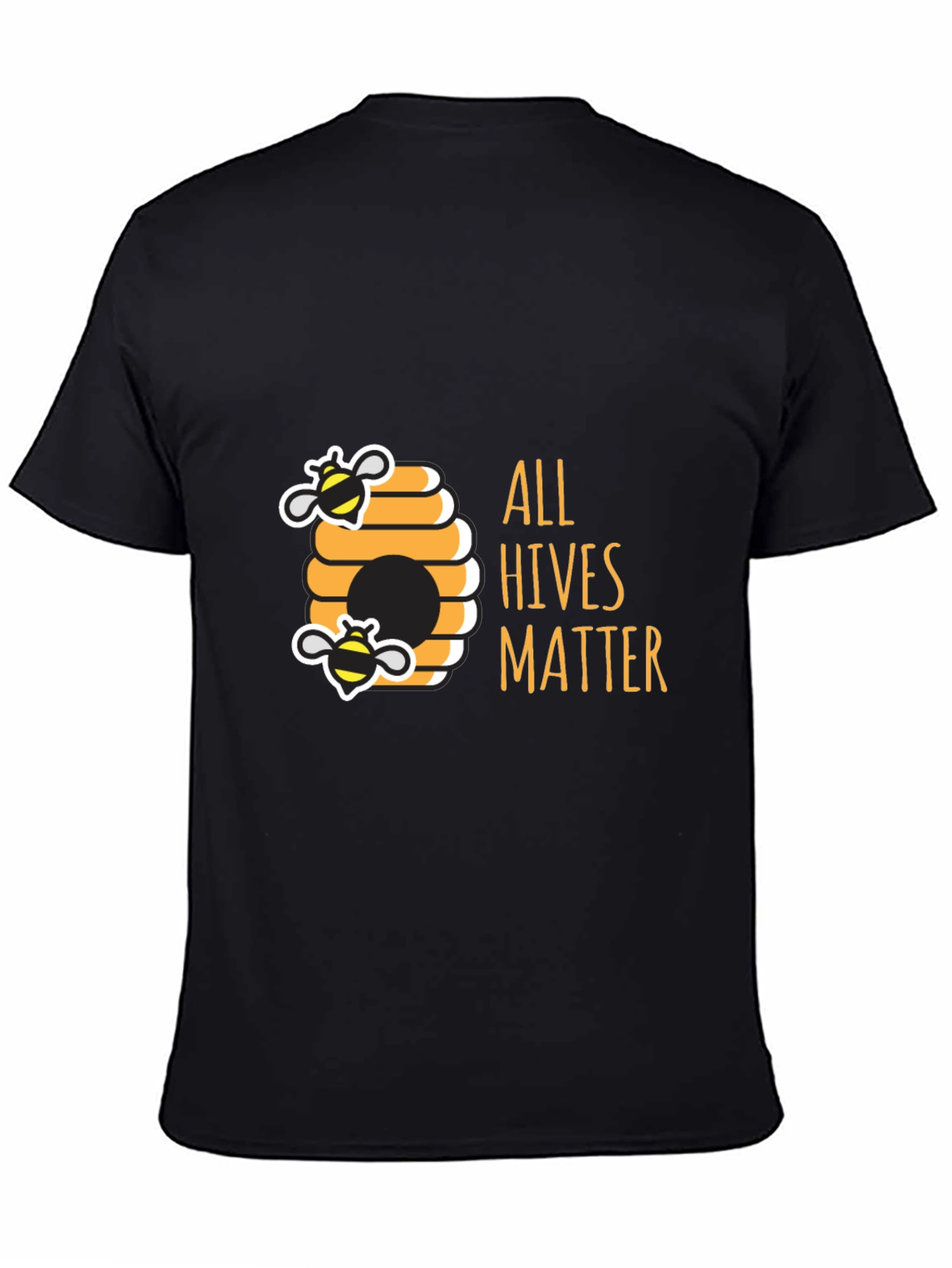 Black All Hives Matter Black T-Shirt - Bee Kind view 4