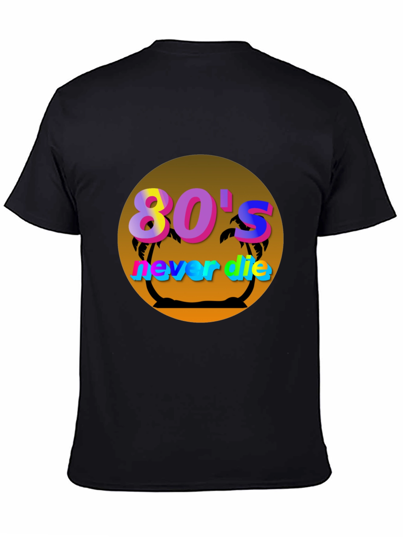 Black 80's Never Die Graphic Tee view 4