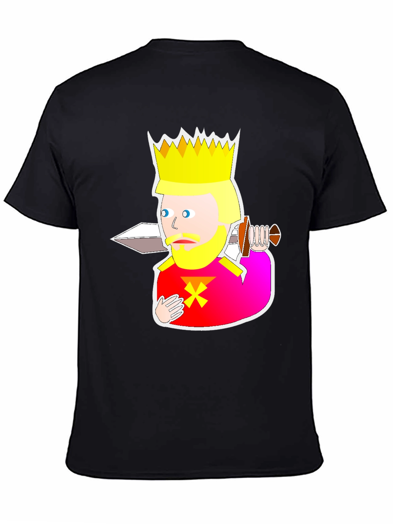 Black King Cartoon Graphic Tee - Black view 4