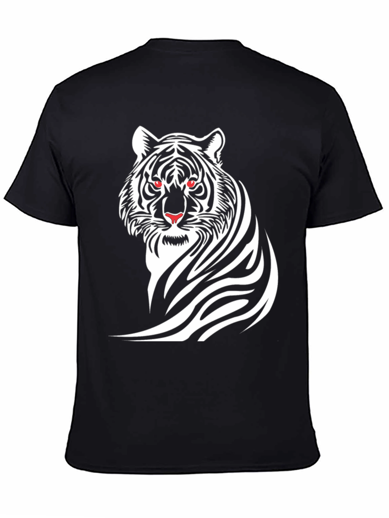 Black Bold Tiger Graphic Tee - Black Cotton T-Shirt view 4