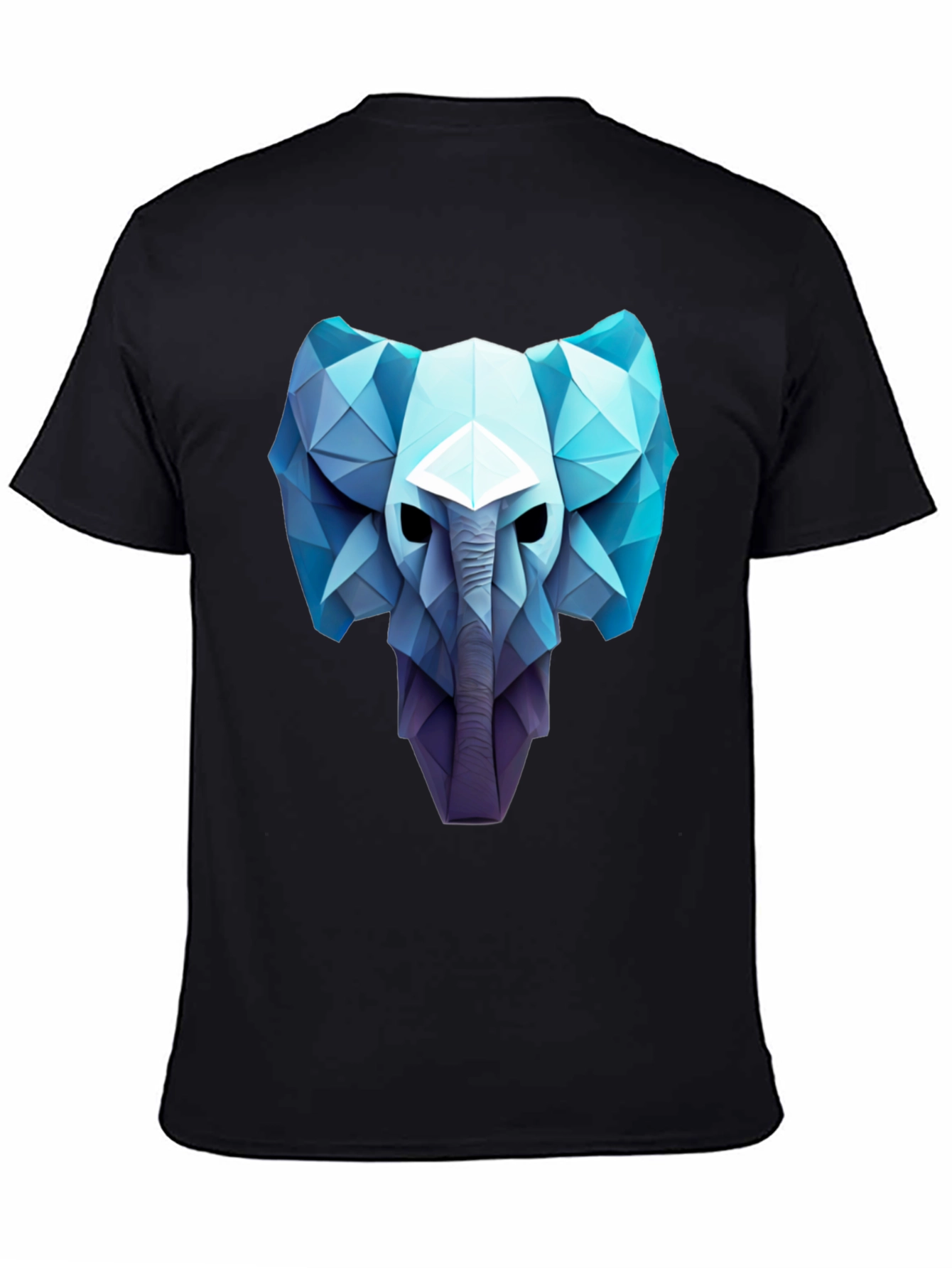 Black Geometric Elephant Graphic Tee - Modern Art Style view 4