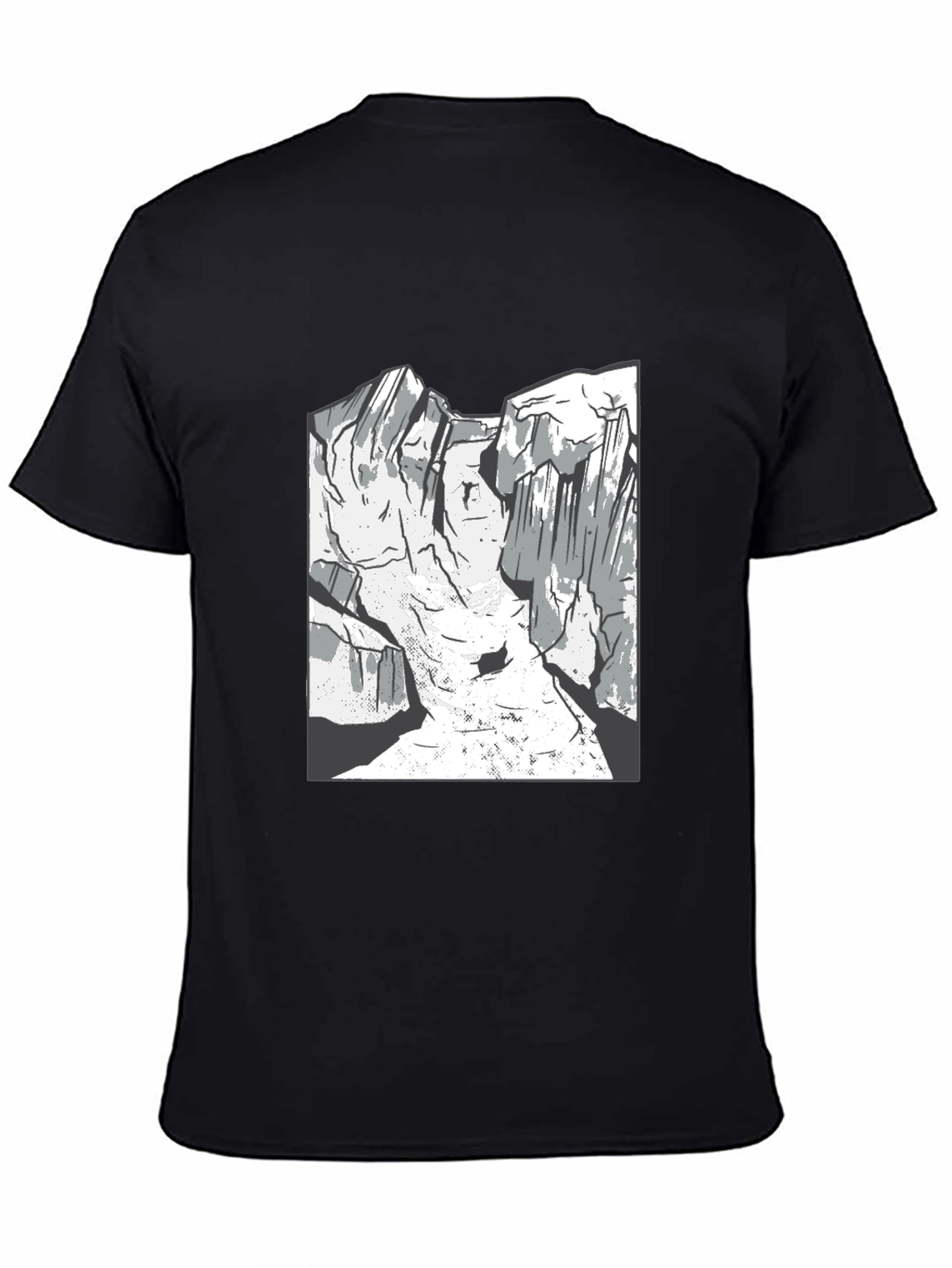 Black Mountain Graphic Tee - Black Cotton Casual Shirt view 4