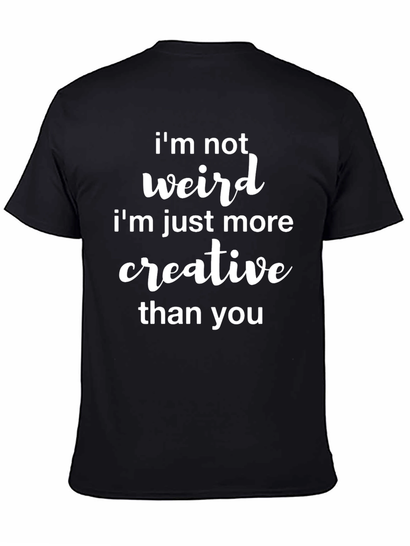 Black Funny "I'm Not Weird" Graphic Tee view 4
