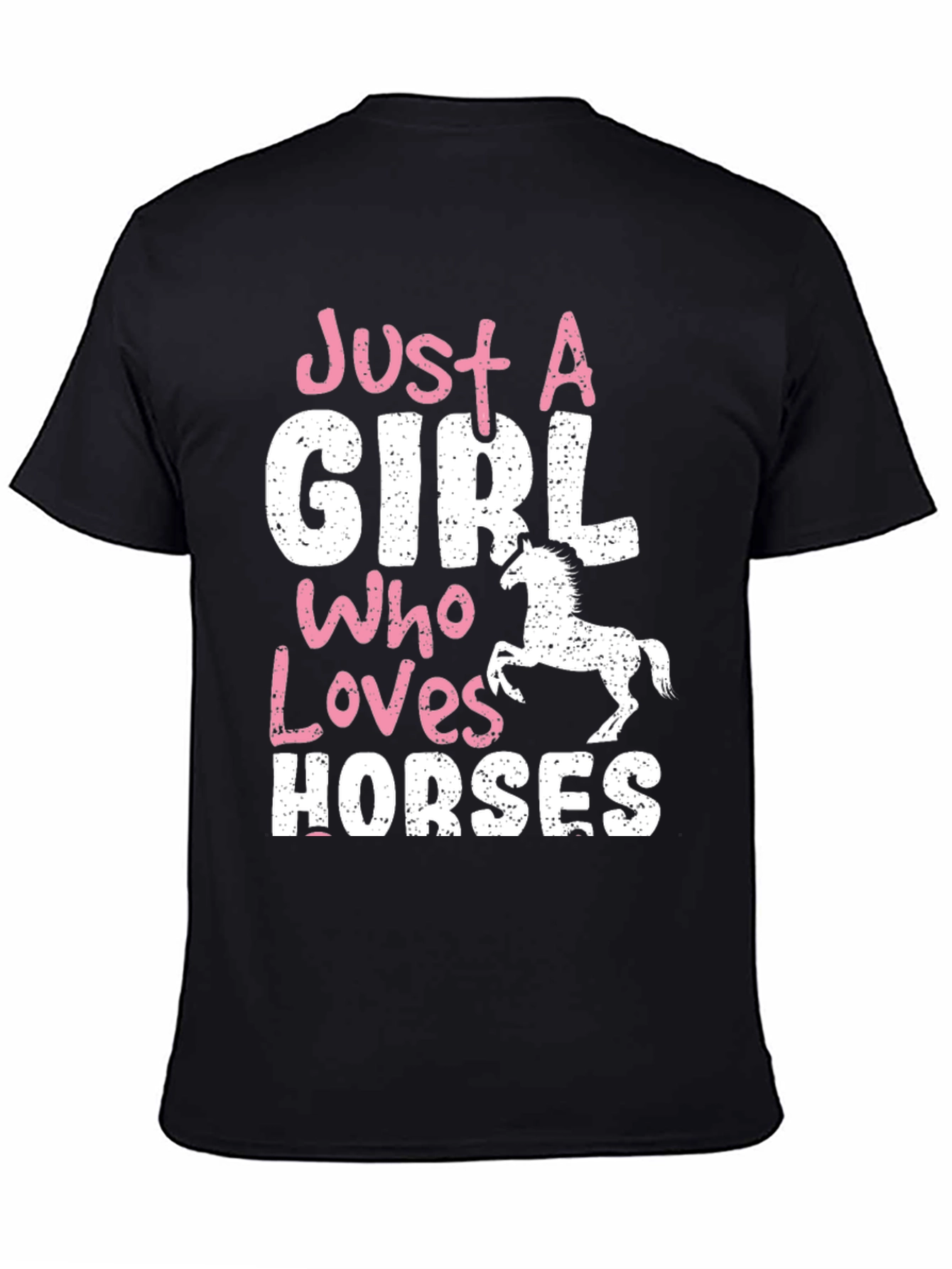 Black Just A Girl Who Loves Horses T-Shirt view 4
