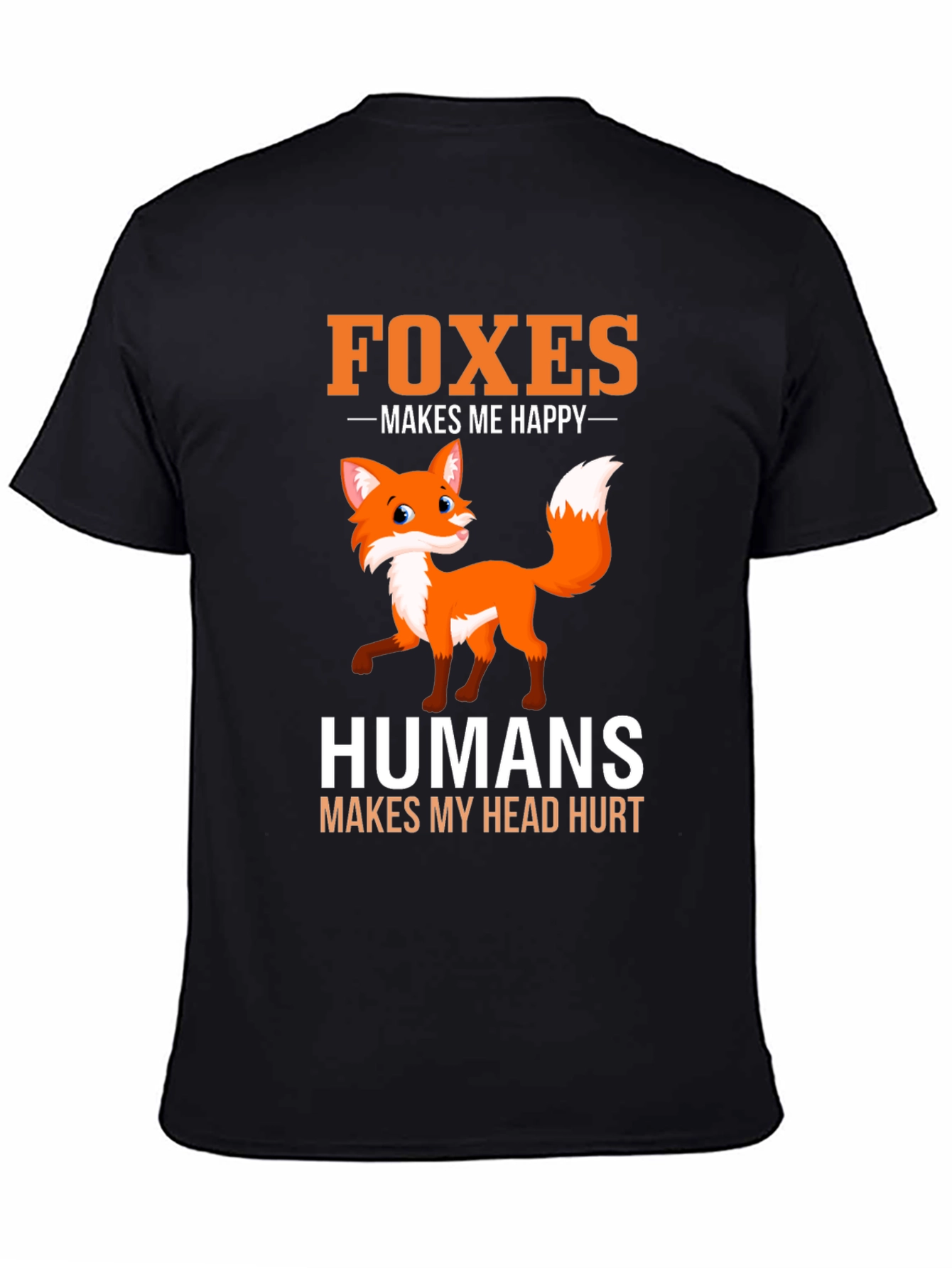 Black Foxes Make Me Happy T-Shirt - Funny Animal Lover Tee view 4
